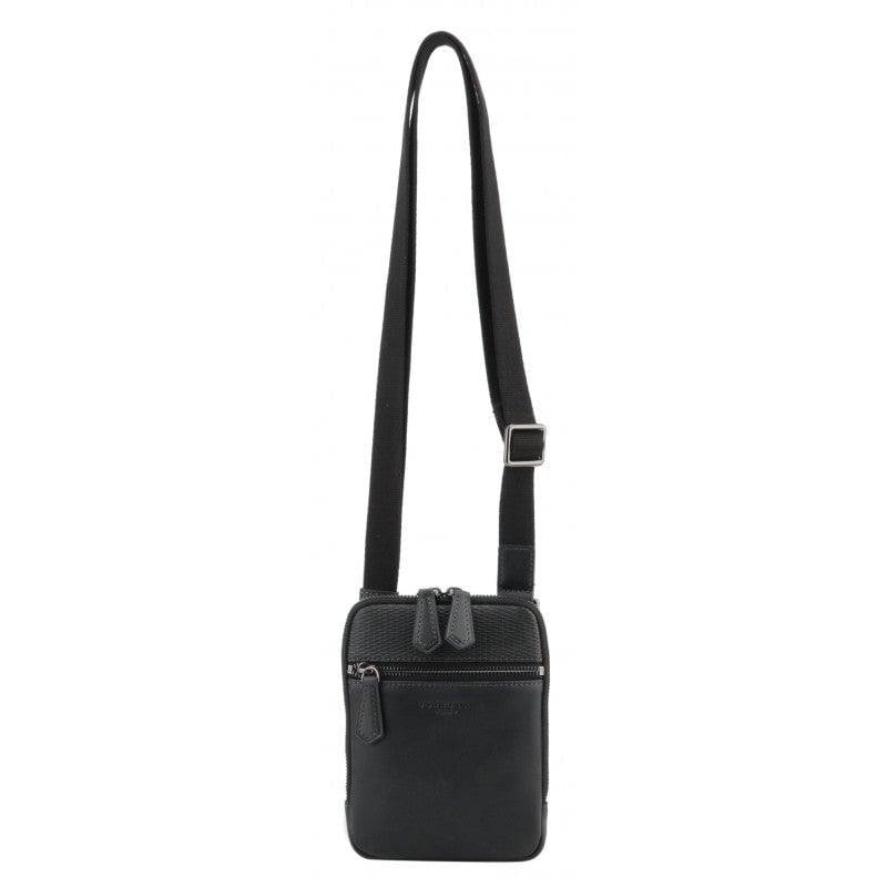 Crossbody bag in cowhide leather POURCHET Black