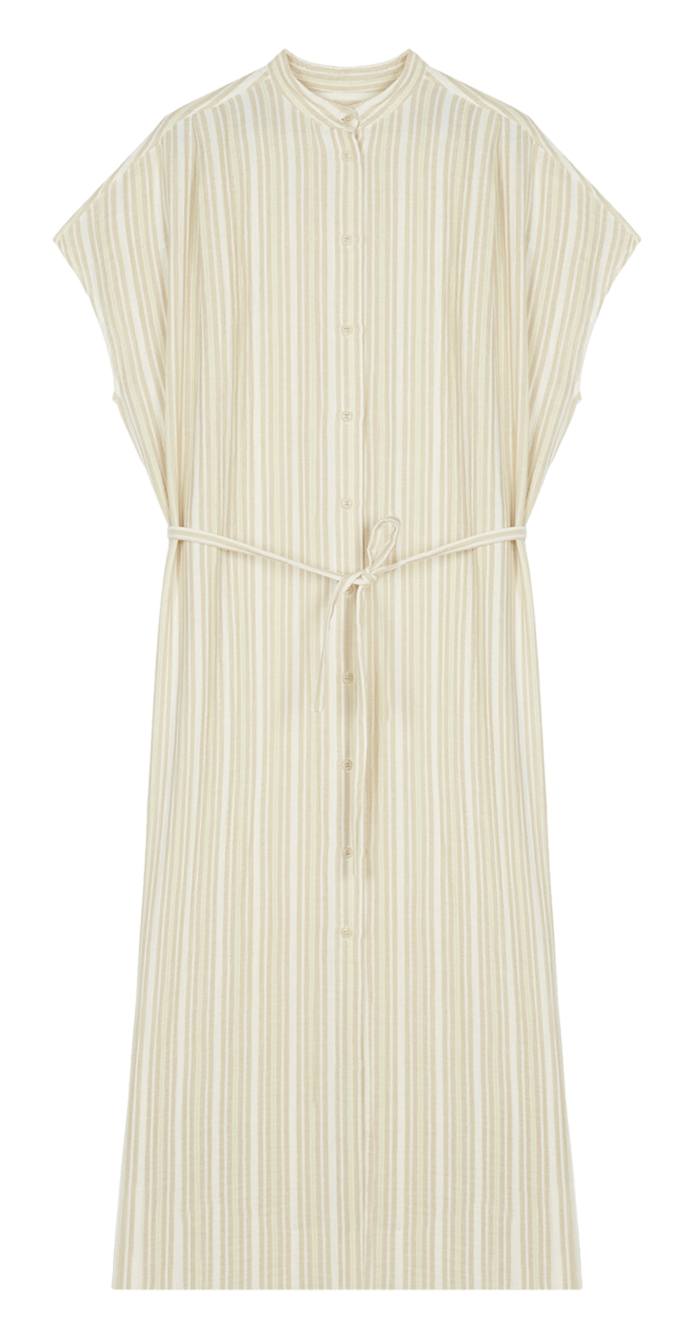 Long round-neck striped dress MASSCOB Beige