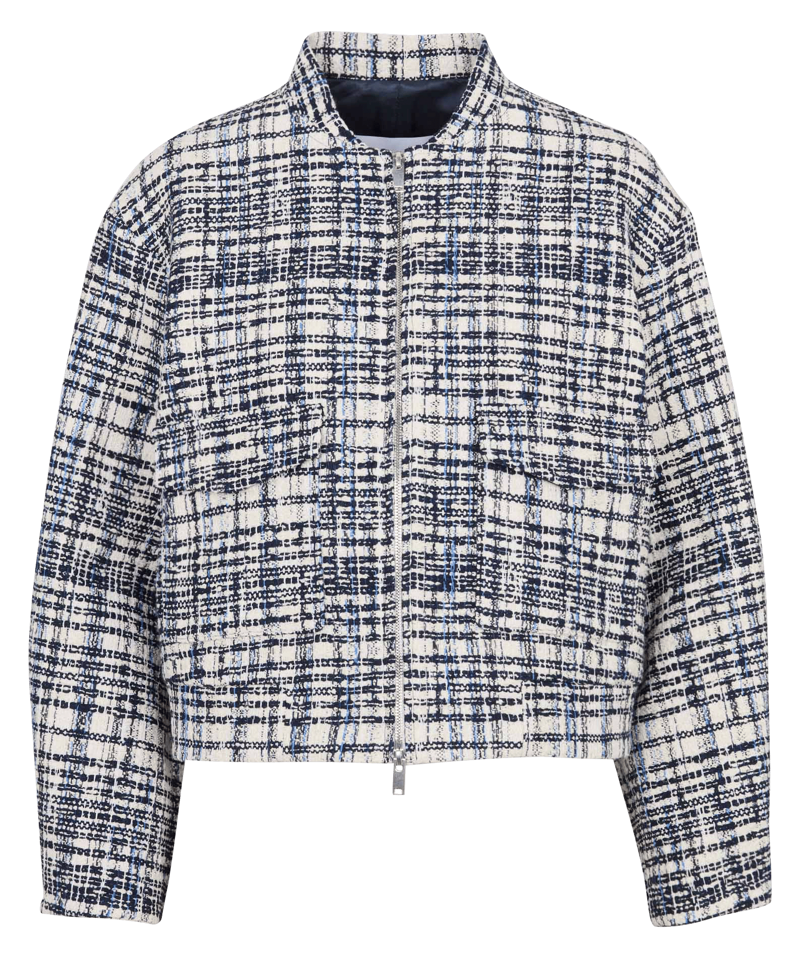 Cotton-blend jacket with Victorian collar Blue