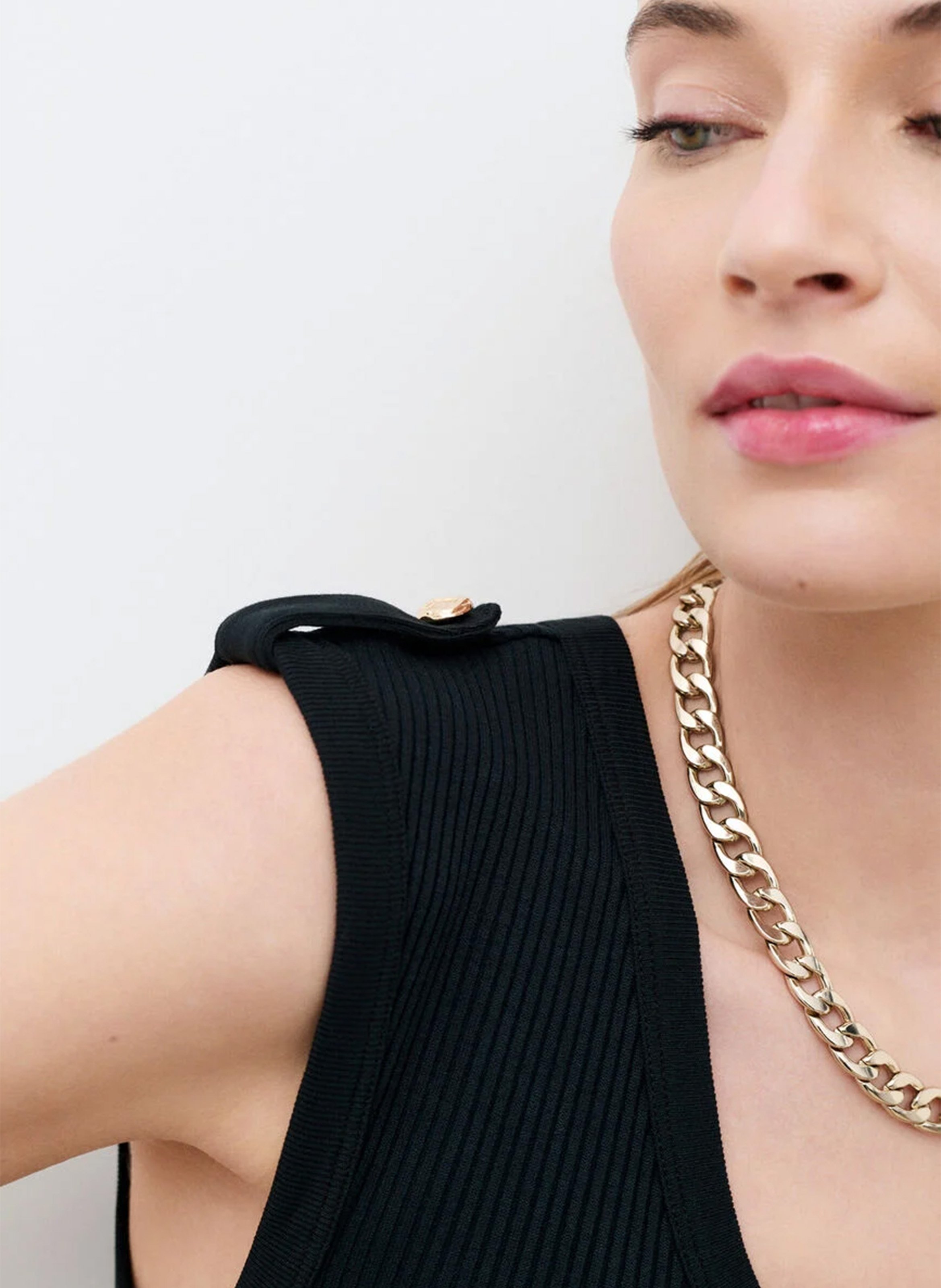 Top col V  CAROLL Noir