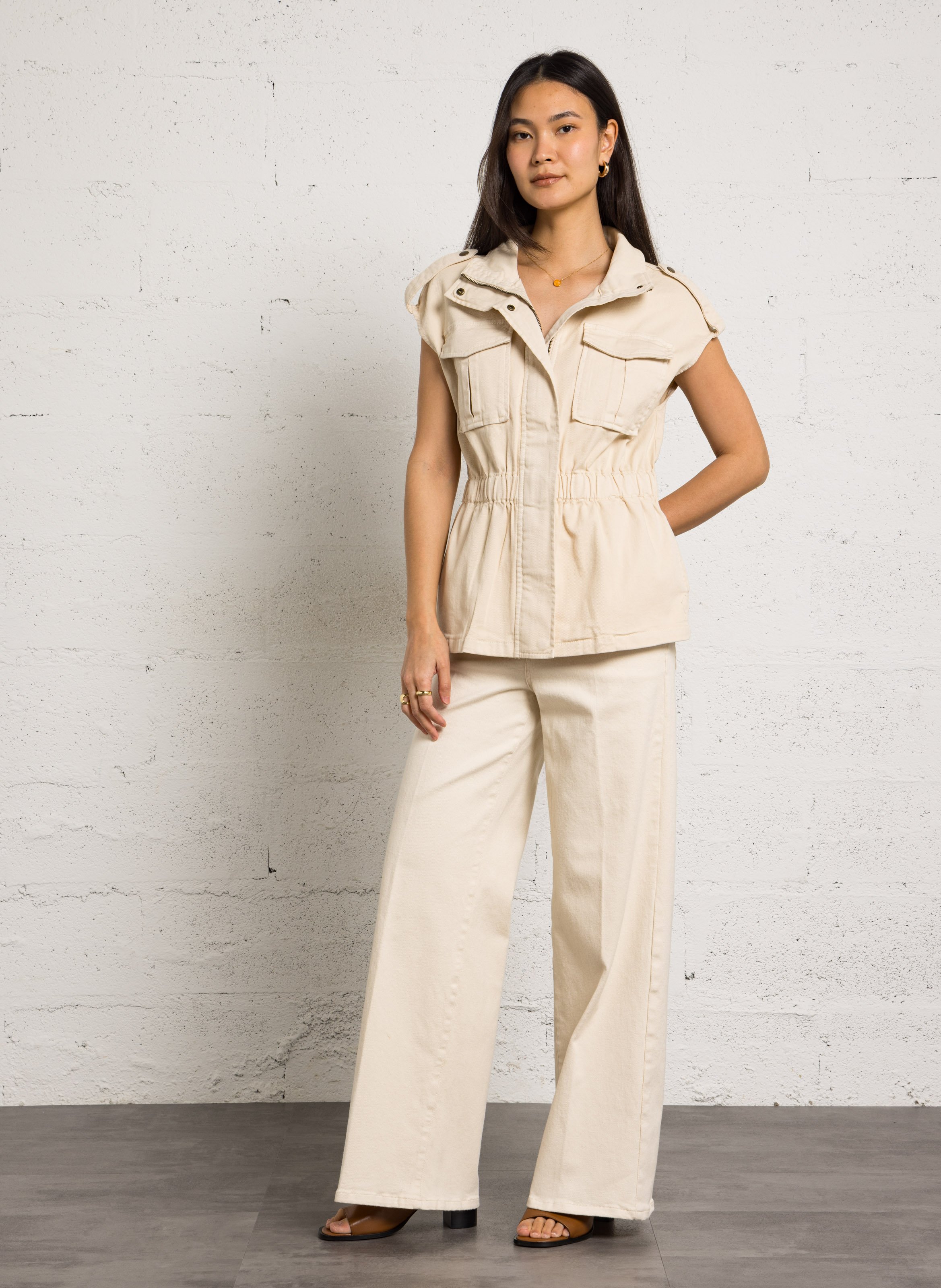 Sandales à talons unies en cuir MAISON TOUFET Marron