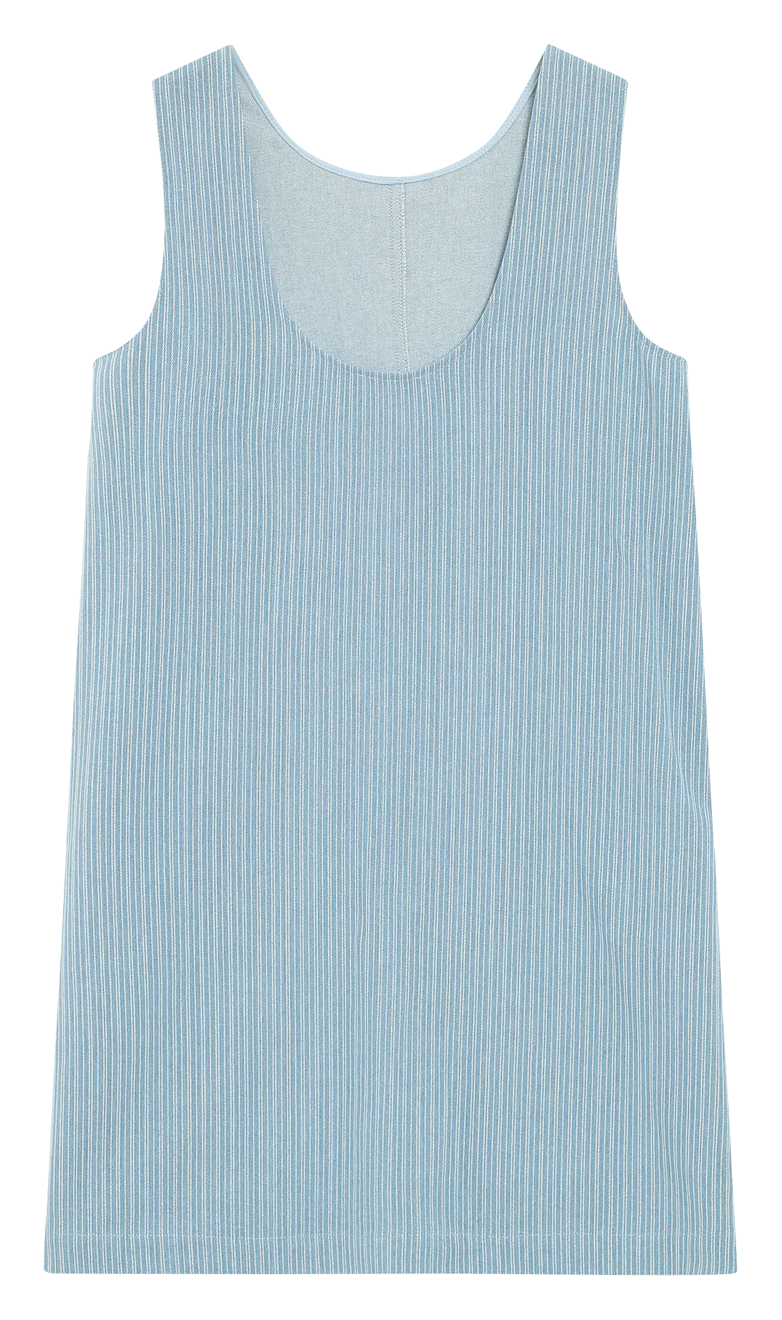 Short round-neck cotton striped dress GRACE ET MILA Blue