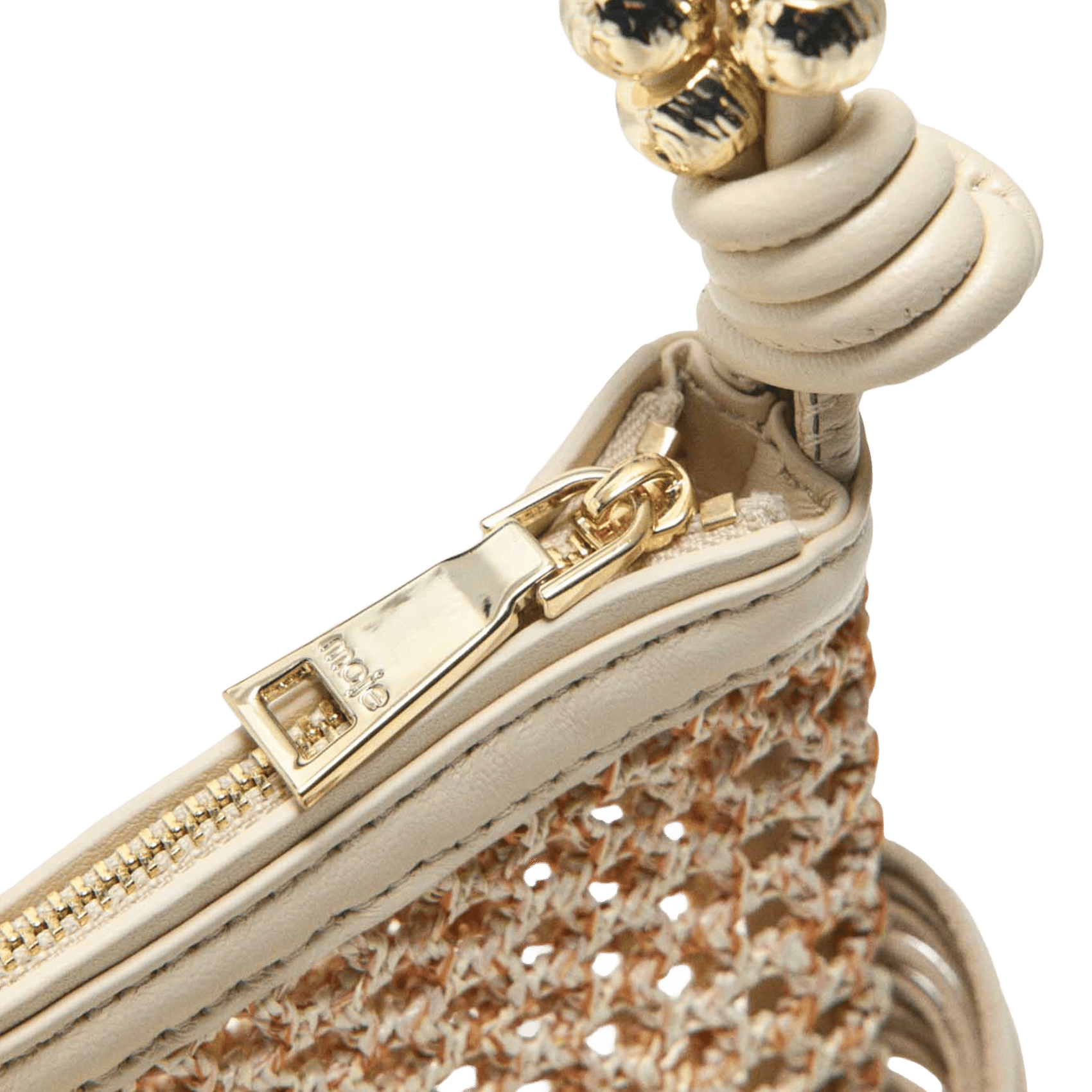 Sac hobe en cuir MAJE Beige