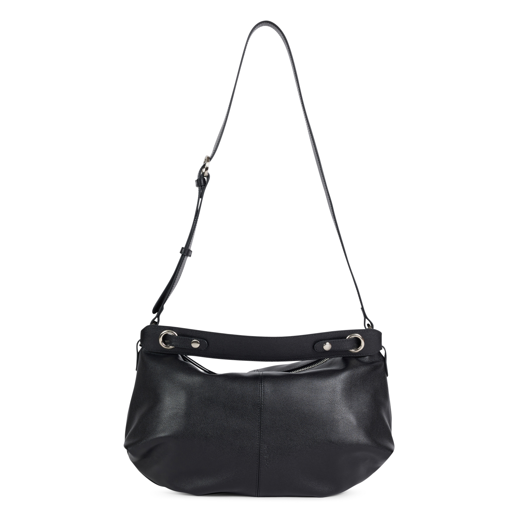 Schultertasche aus Leder NAT & NIN Schwarz