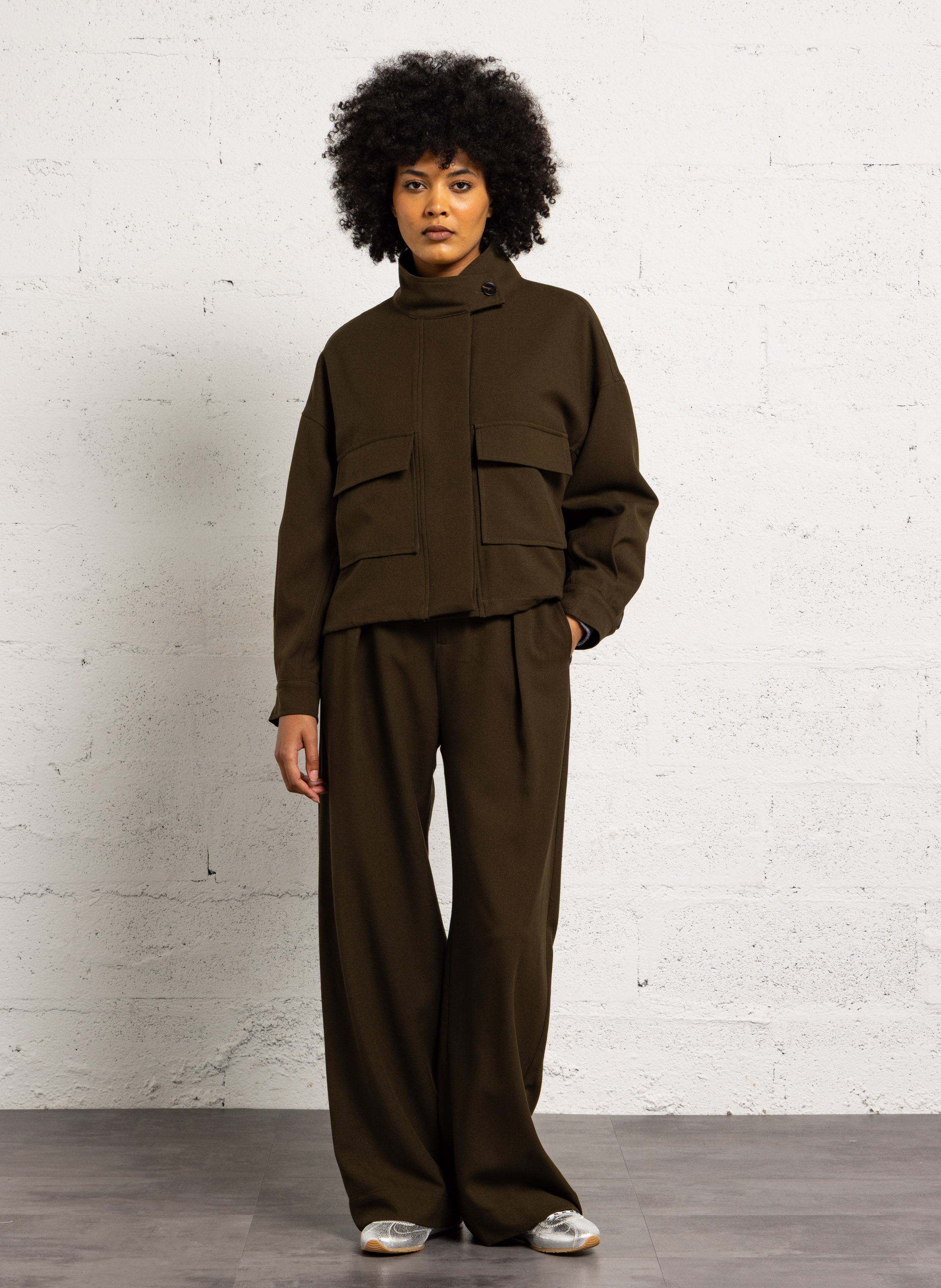Wide trousers SUNCOO Khaki