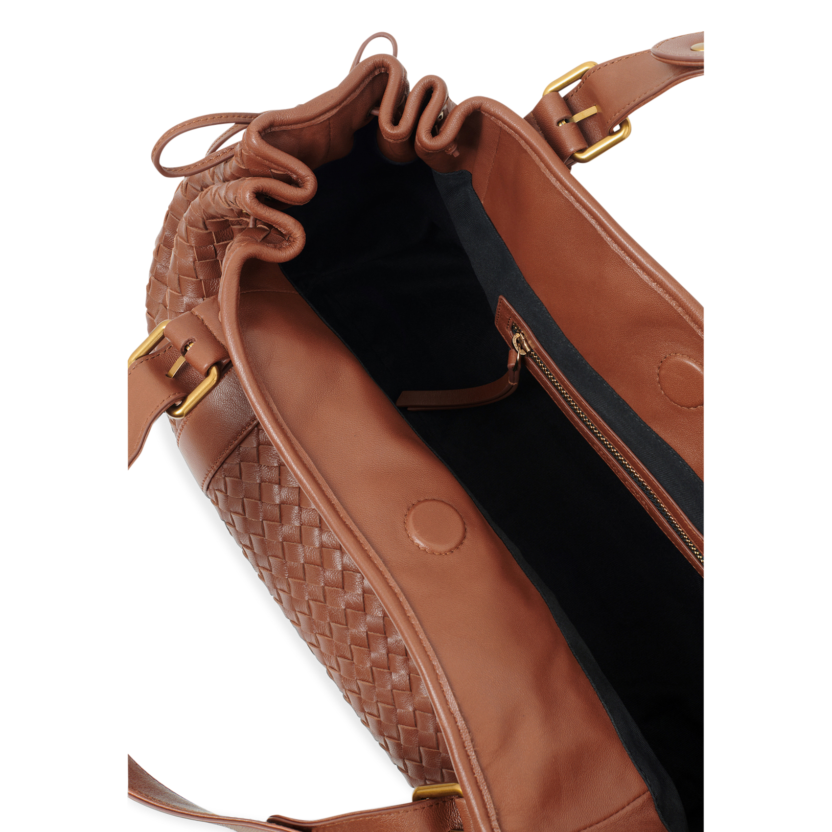 Braided leather shoulder bag GERARD DAREL Brown