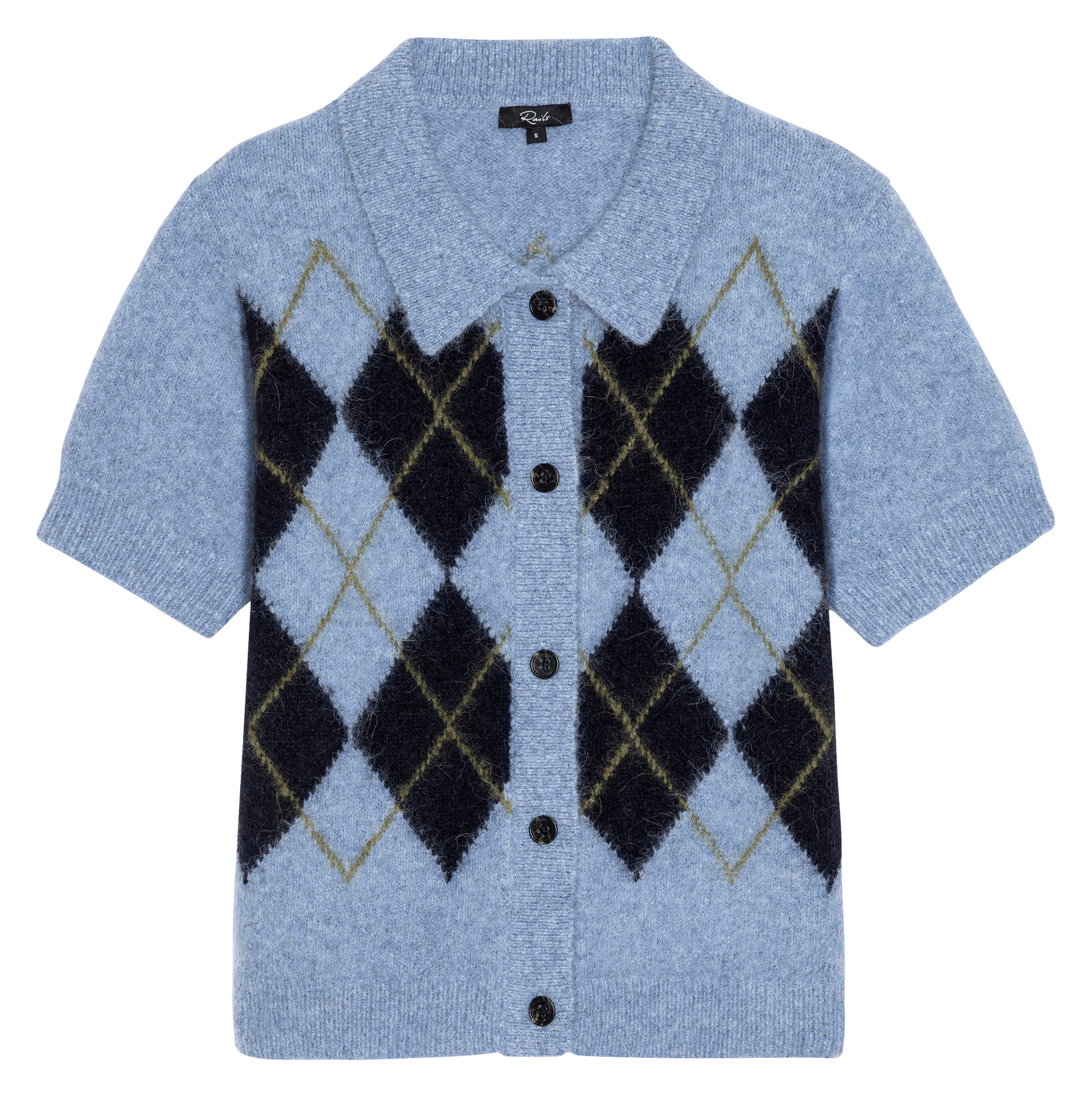Vest met klassieke kraag - wolblend RAILS Blauw