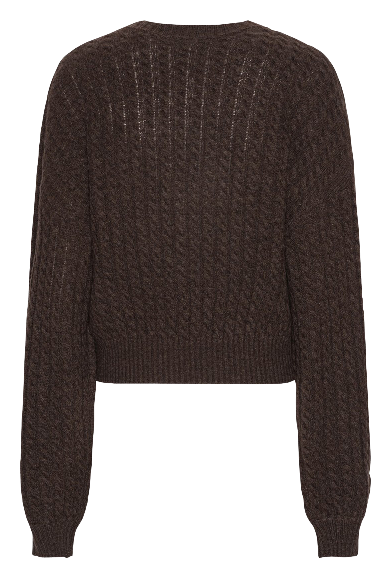 V-neck oversized twisted knit sweater ROTATE Brown