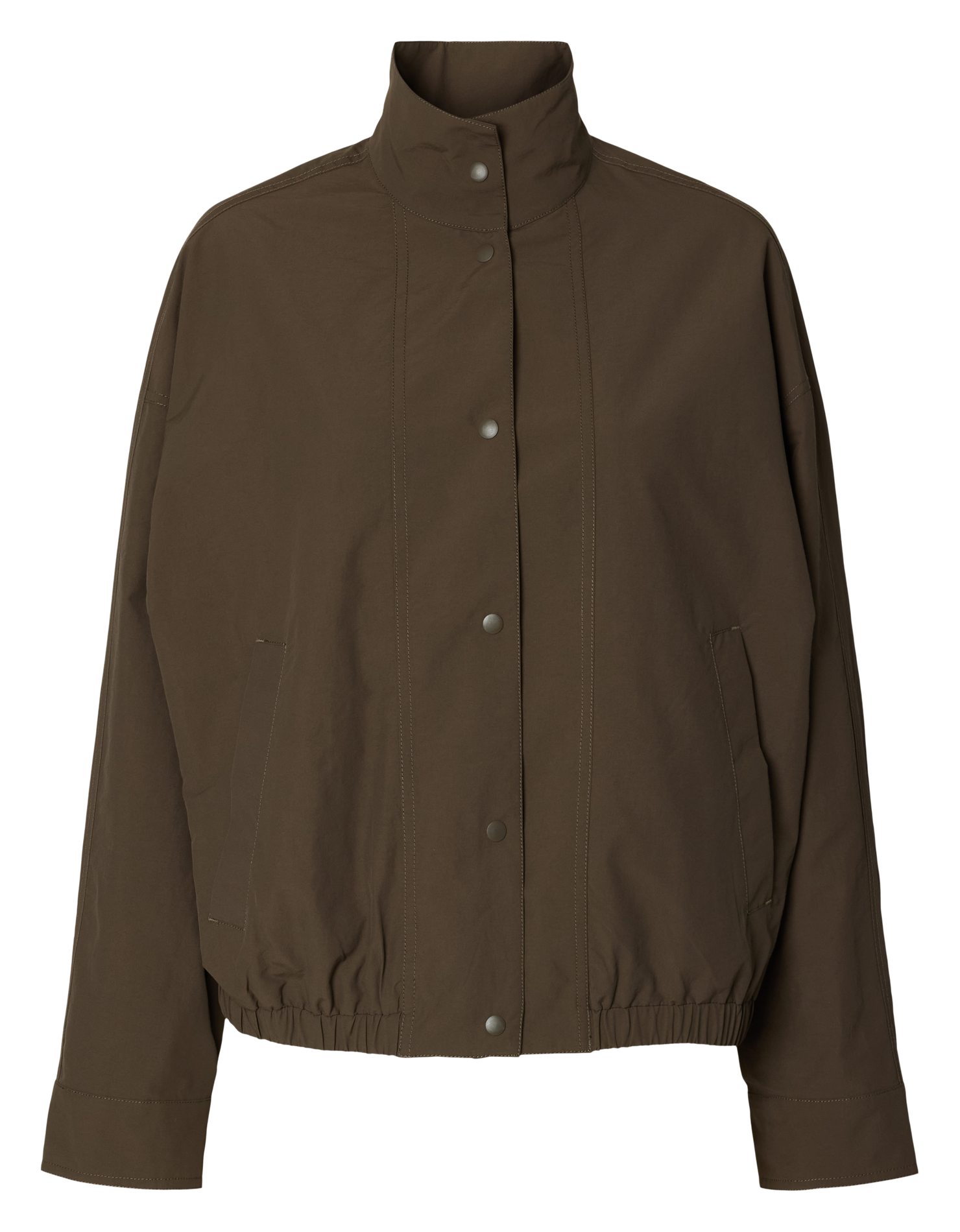 Straight high-neck jacket SELECTED Brown