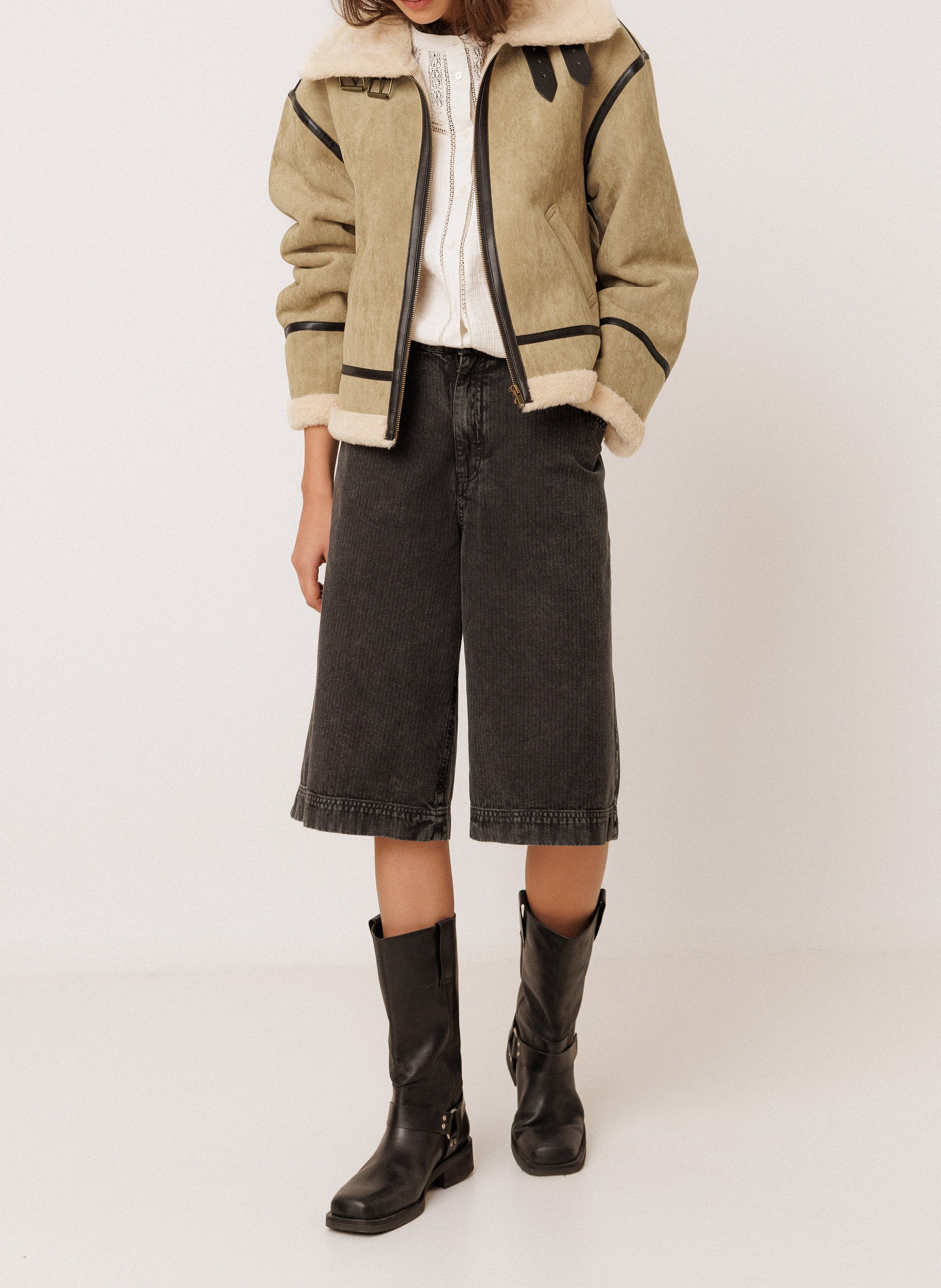 Straight Fit Classic Collar Jacket INDI & COLD Beige