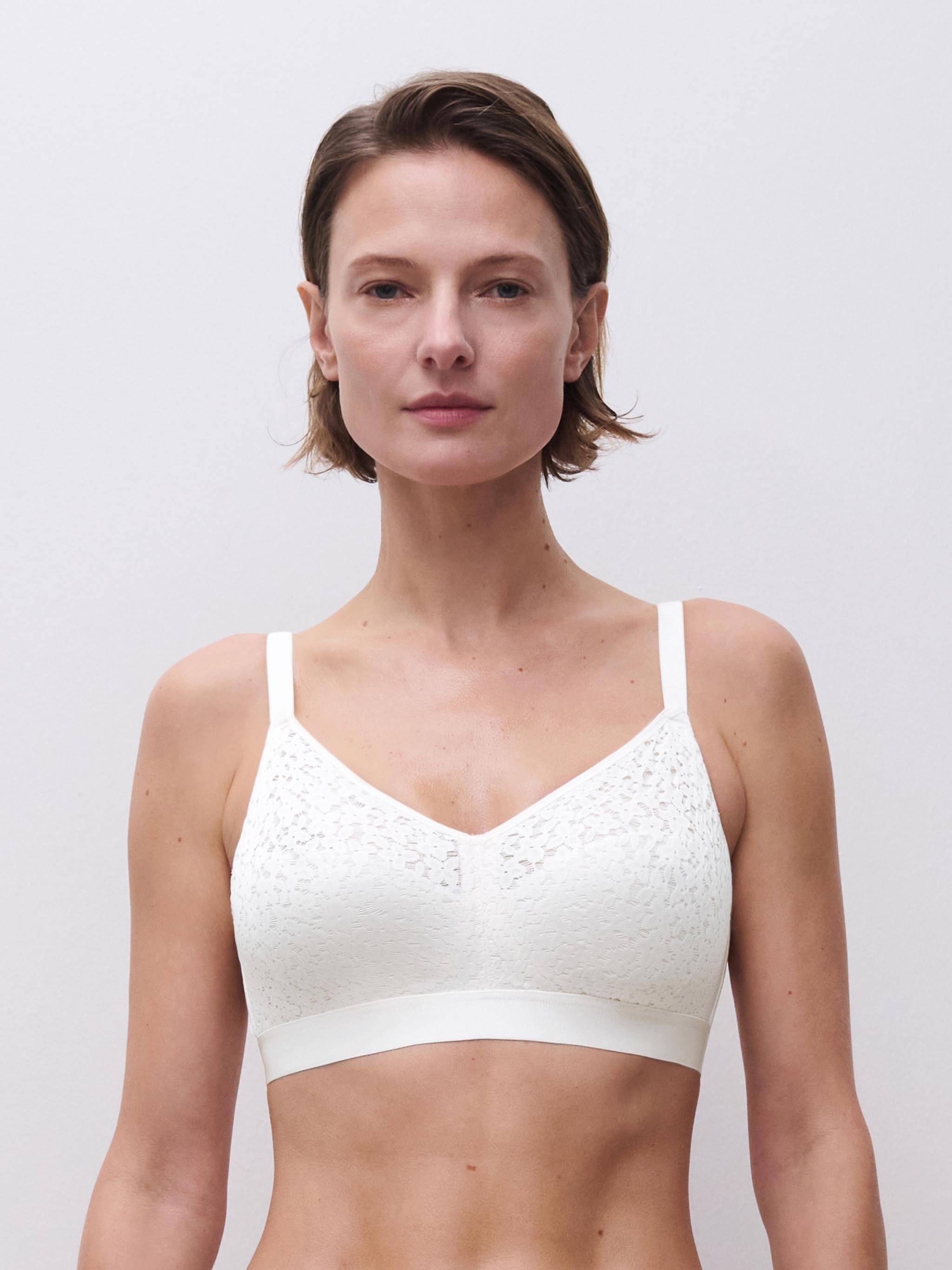 Non-wired support bra with cups CHANTELLE White