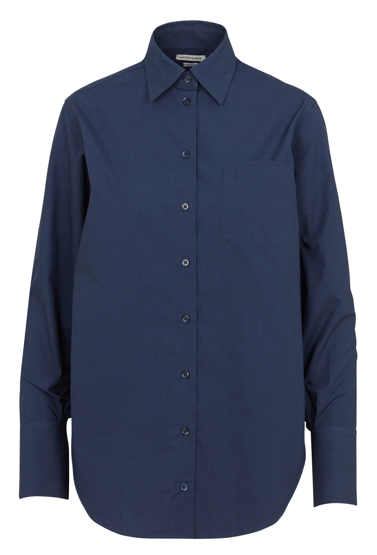 Chemise droite col classique en coton LAURENCE BRAS Bleu