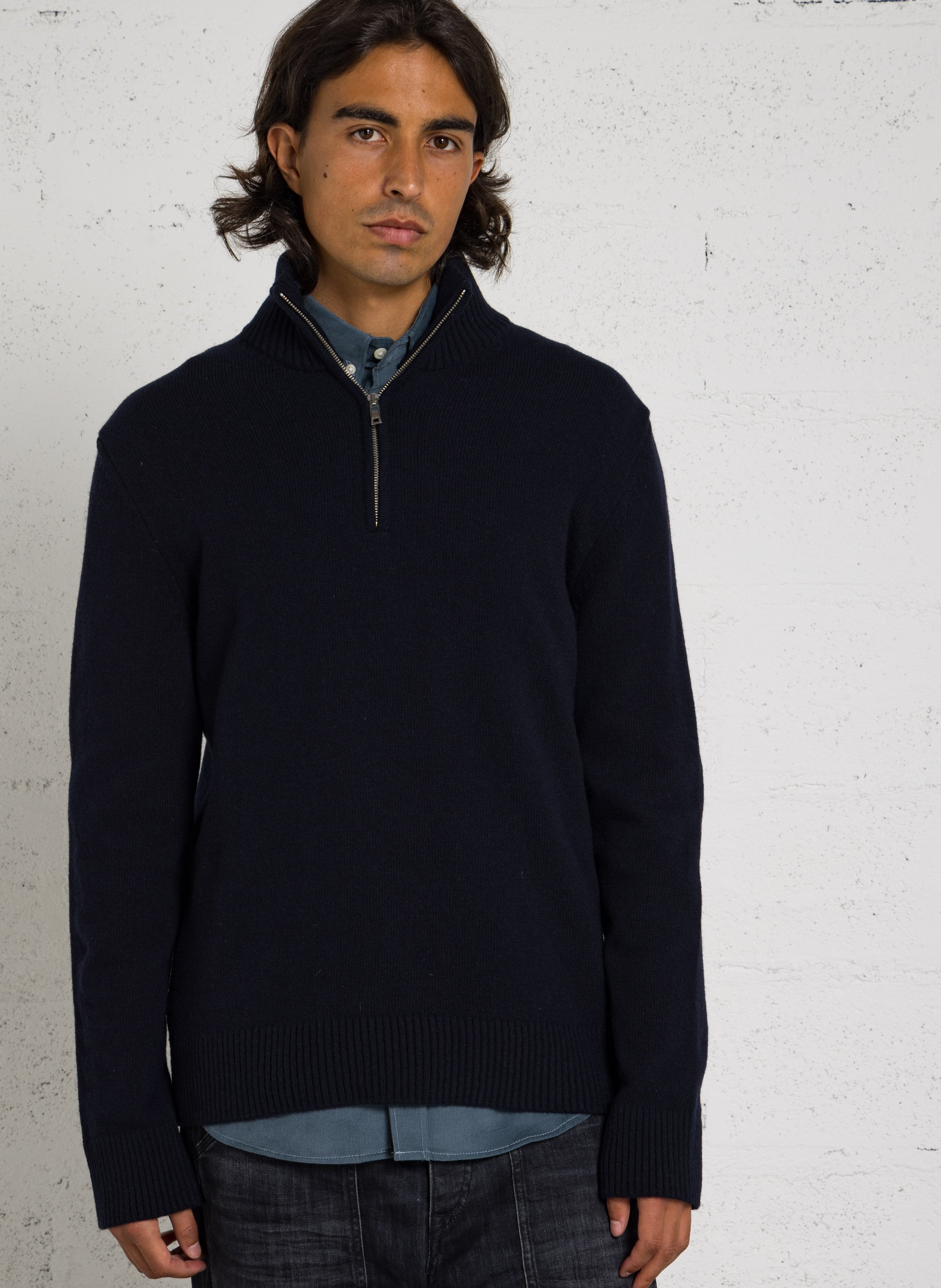 Pull droit col cheminé en laine mélangée AU PRINTEMPS PARIS