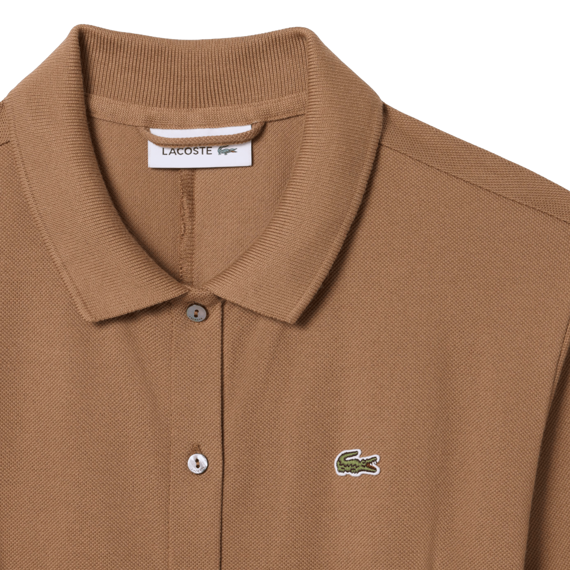 Eng anliegendes Polokleid aus Baumwolle LACOSTE Braun