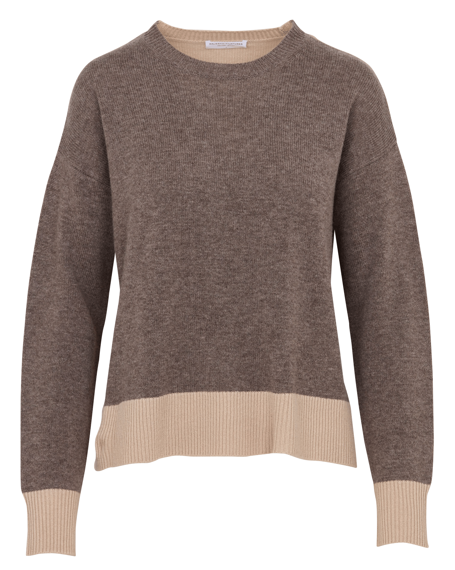 Loose-fit round-neck wool and cashmere sweater MAJESTIC FILATURES Multicolored