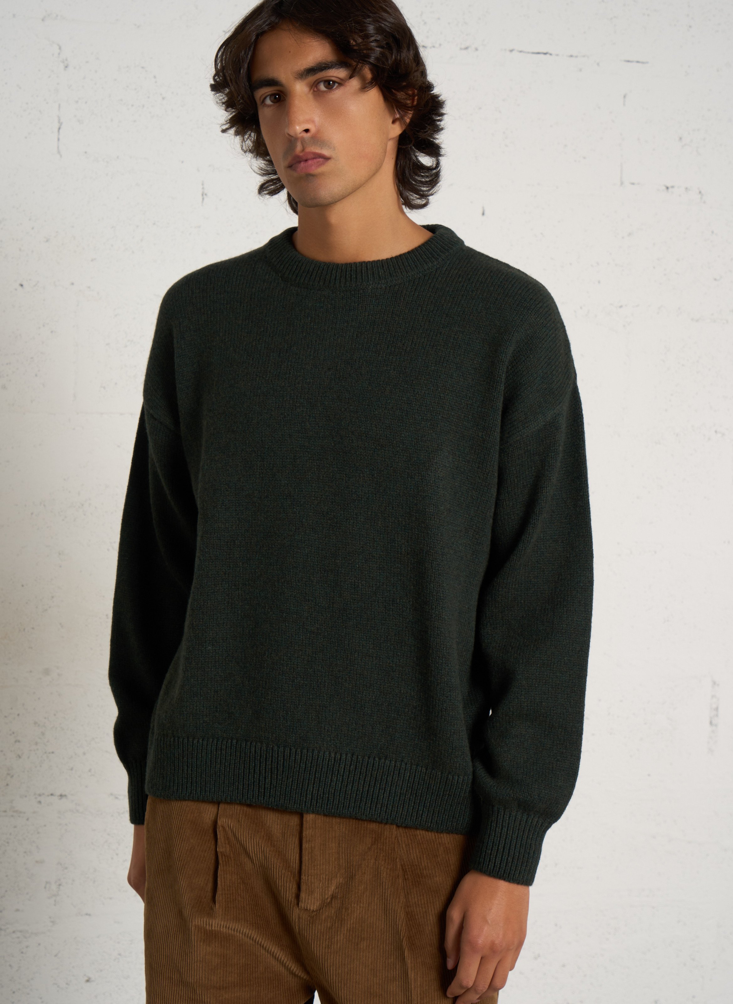 Oversize Rundhalsausschnitt-Pullover aus recycelter Wolle COLORFUL STANDARD Grun