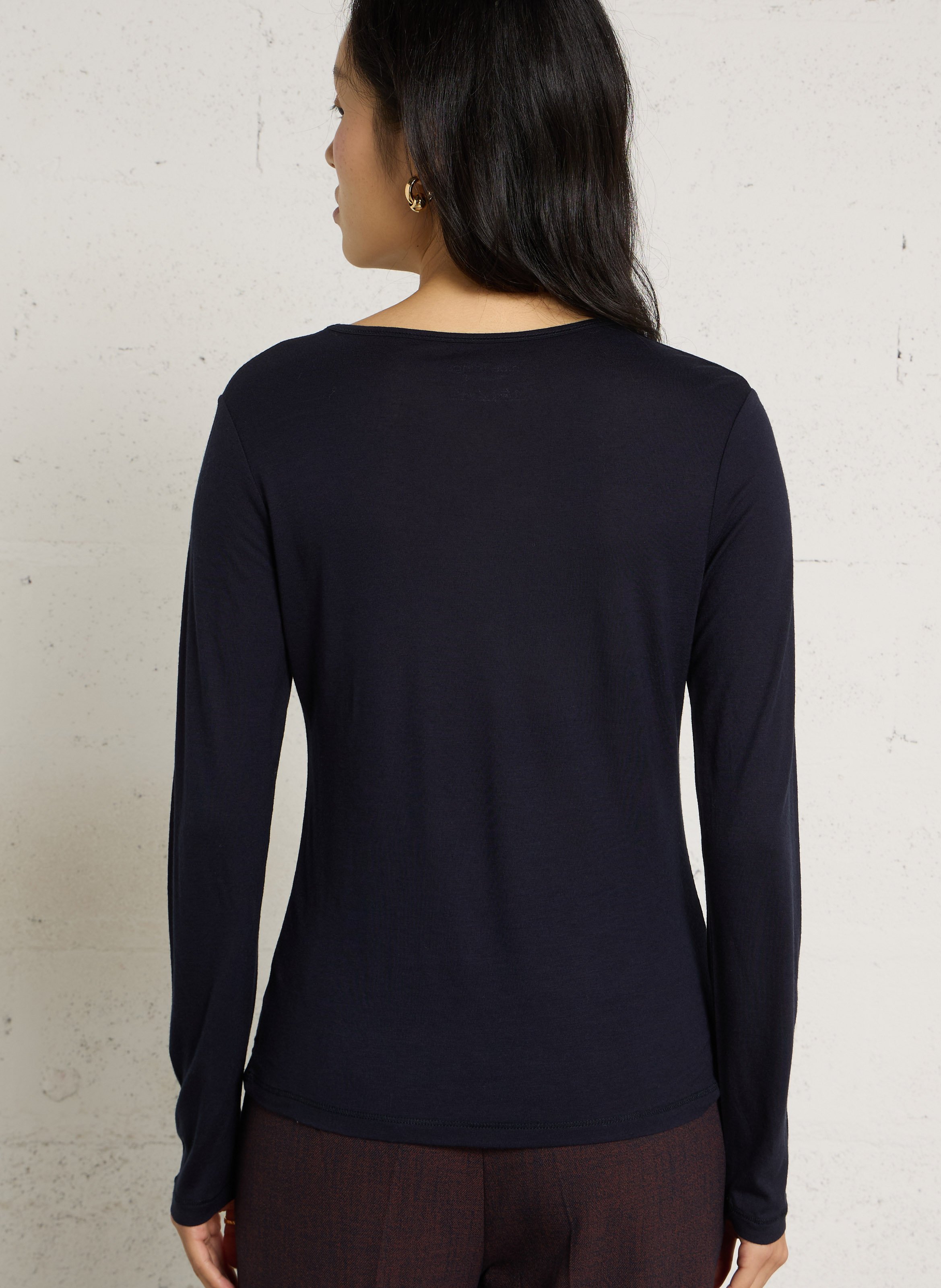 Langarmshirt mit Rundhalsausschnitt NICE THINGS Blau