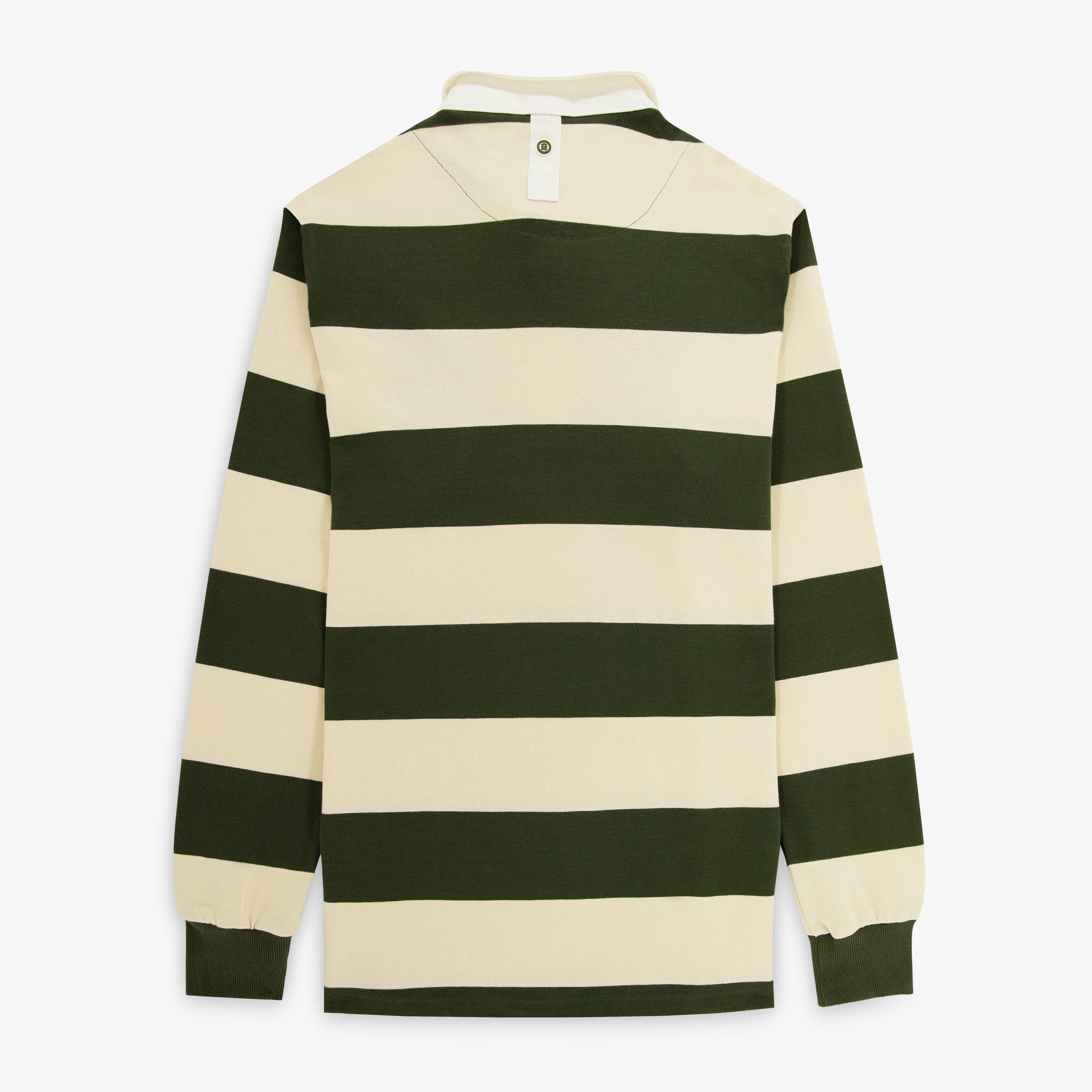 Striped long-sleeved rugby shirt with embroidery SERGE BLANCO Green