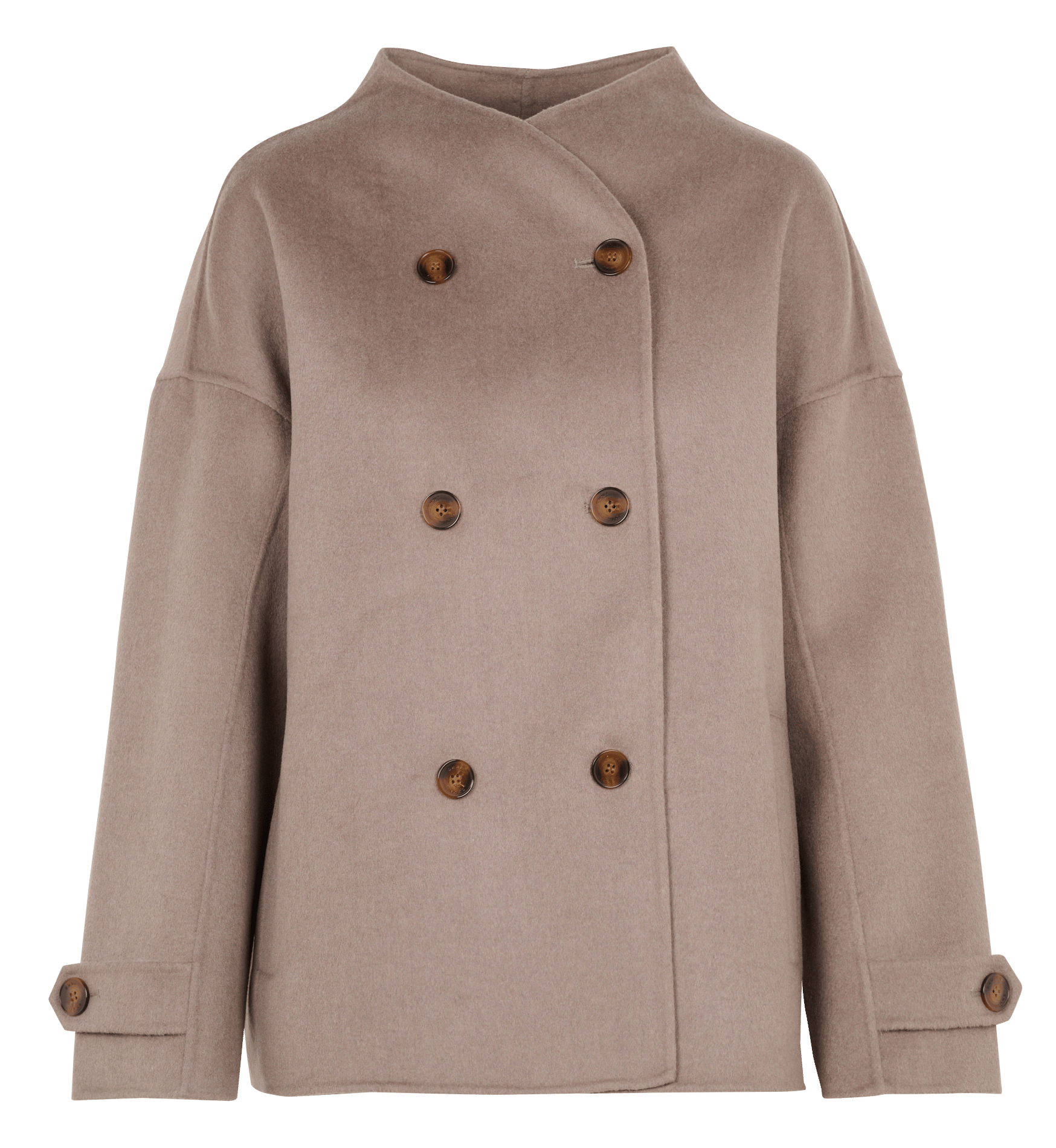 Manteau droit boutonné en laine mélangée IKKS Marron