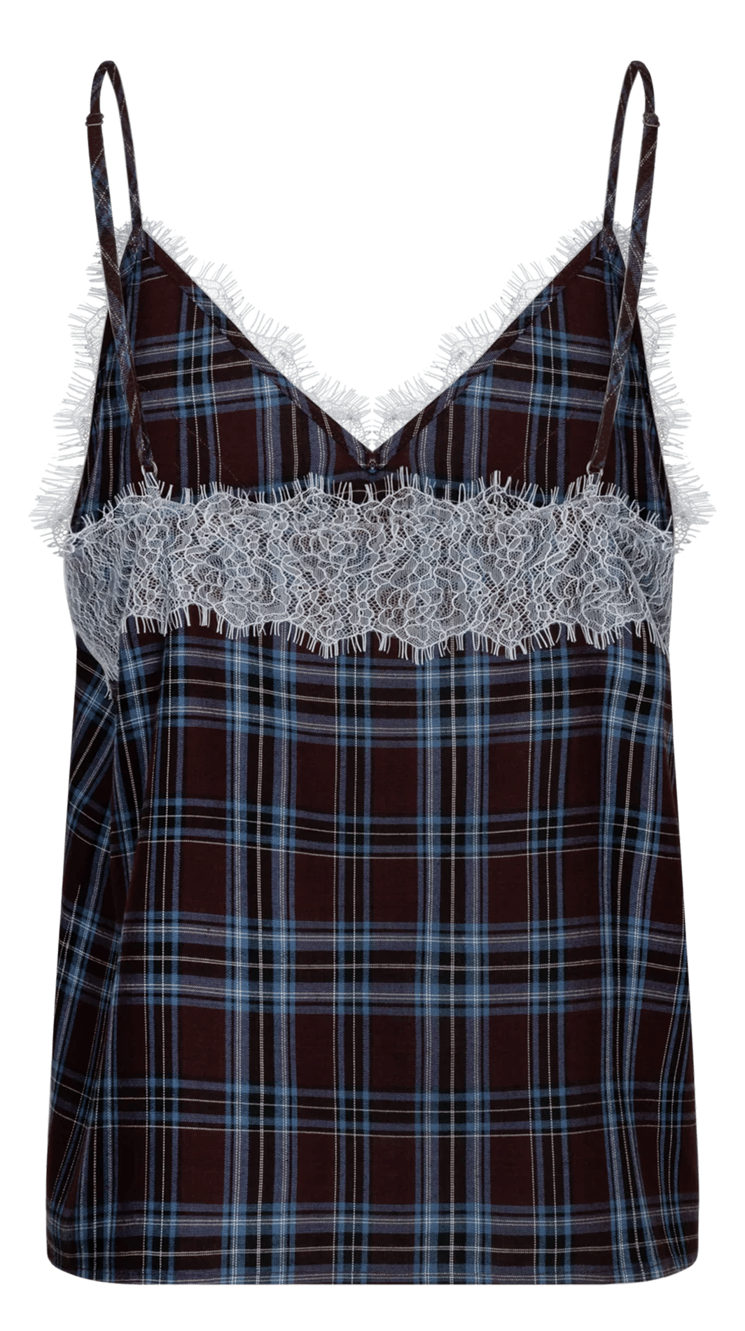 Checked V-neck camisole LOVE STORIES Grey
