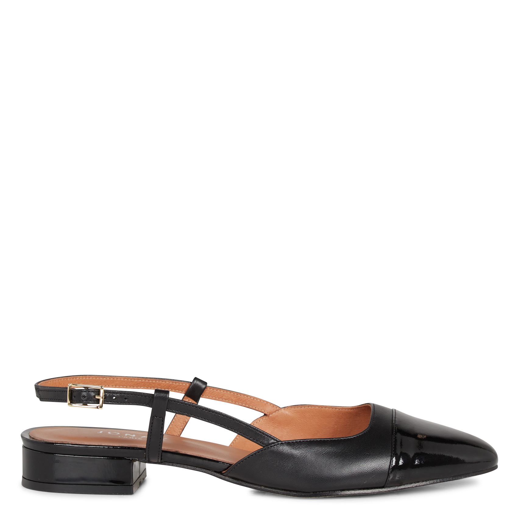 Open patent leather ballet flats JONAK Black