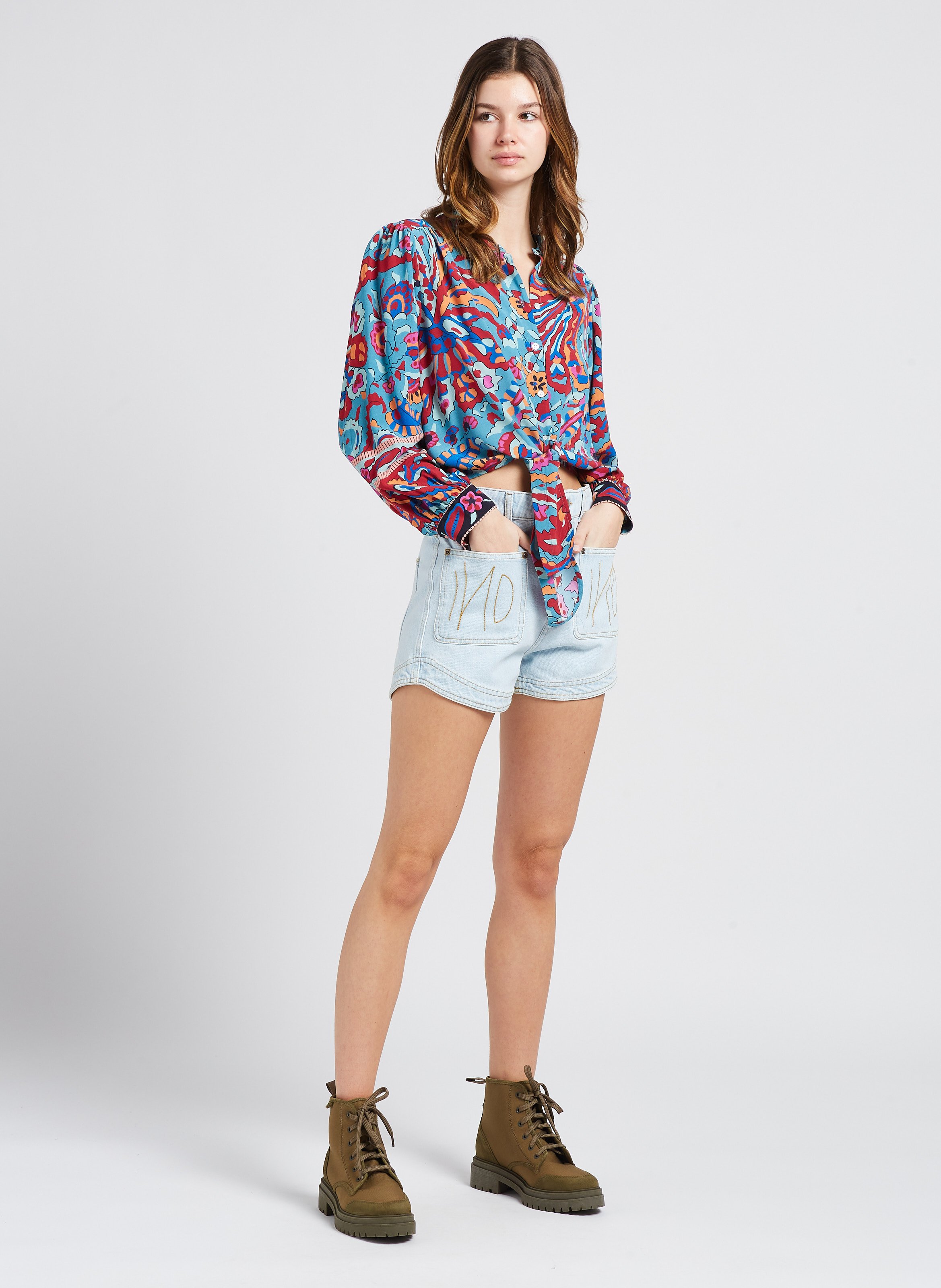 Short cotton shorts INDEE Faded jeans