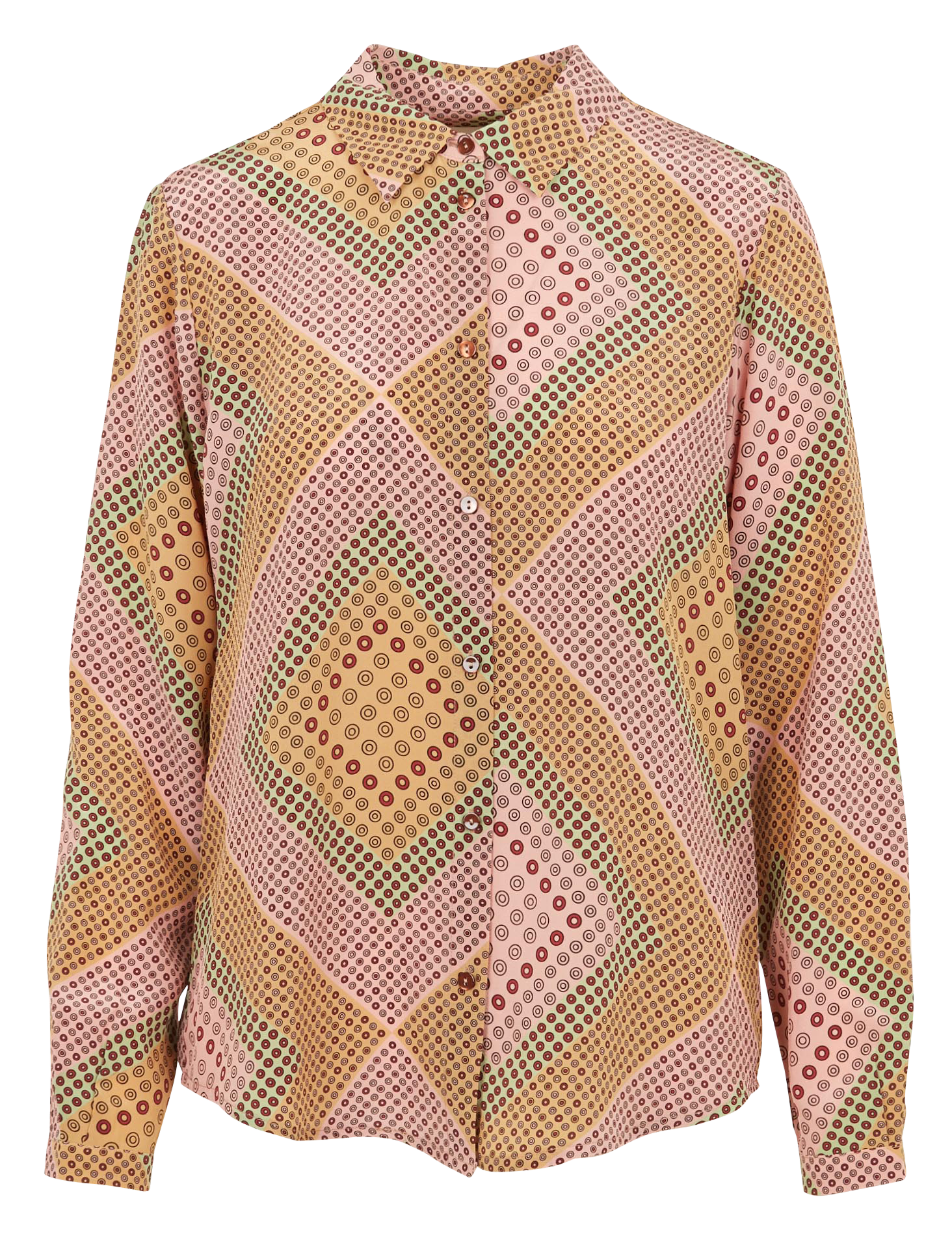 Printed silk shirt with classic collar MOMONI Beige