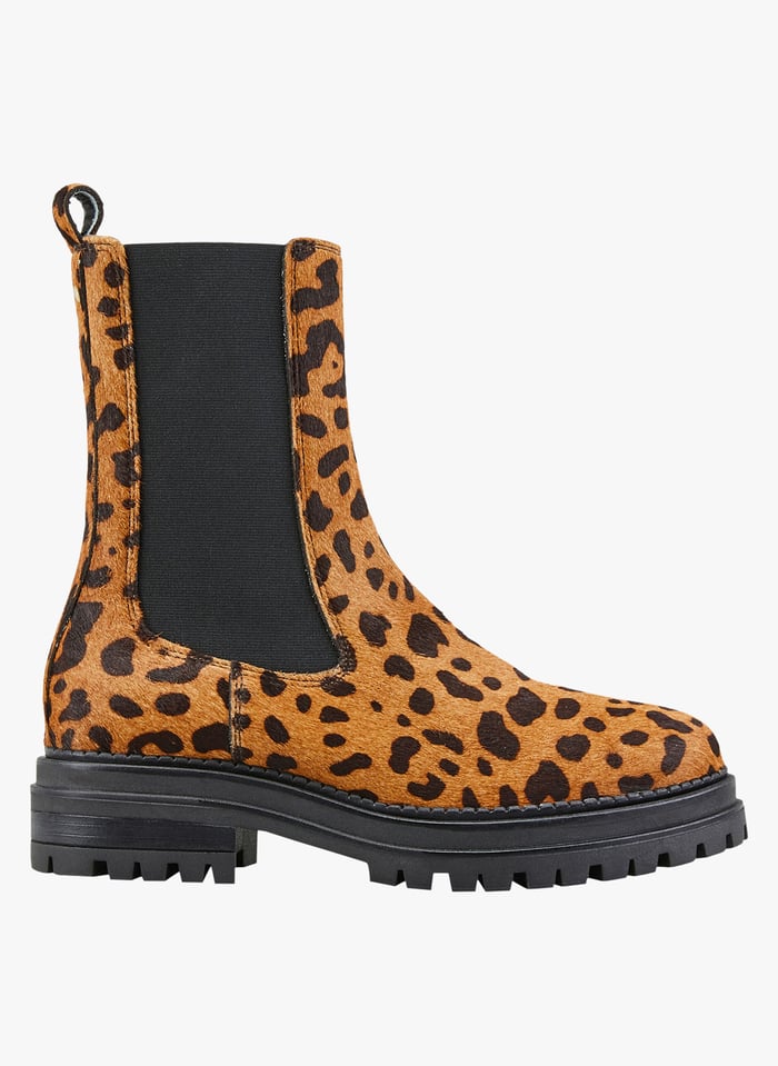 Leopard mid calf boots best sale