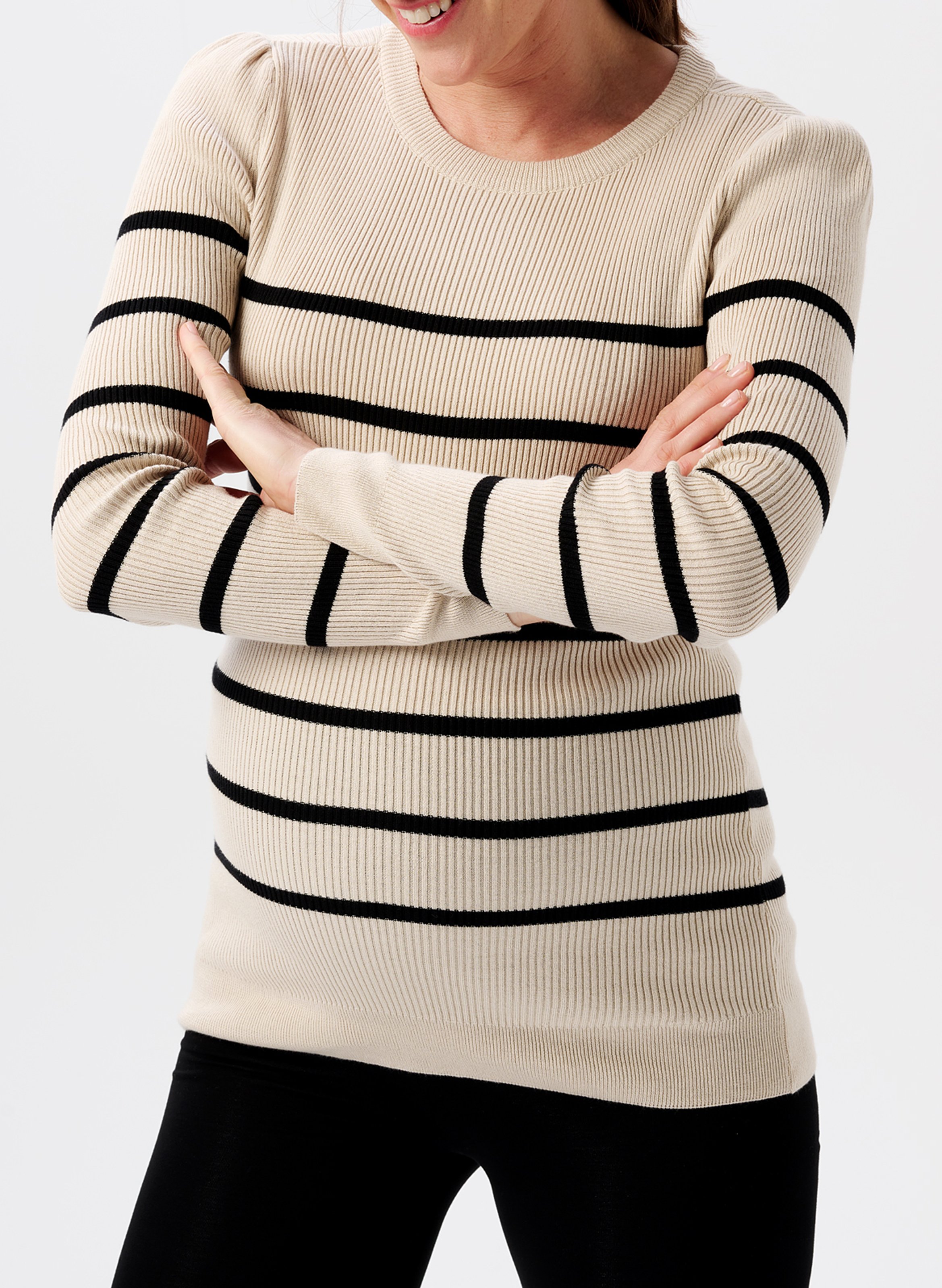 Pull col rond à rayures en coton bio mélangé  NOPPIES