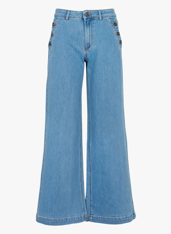 Wide-Leg washed denim jeans Blue One step Women Place des