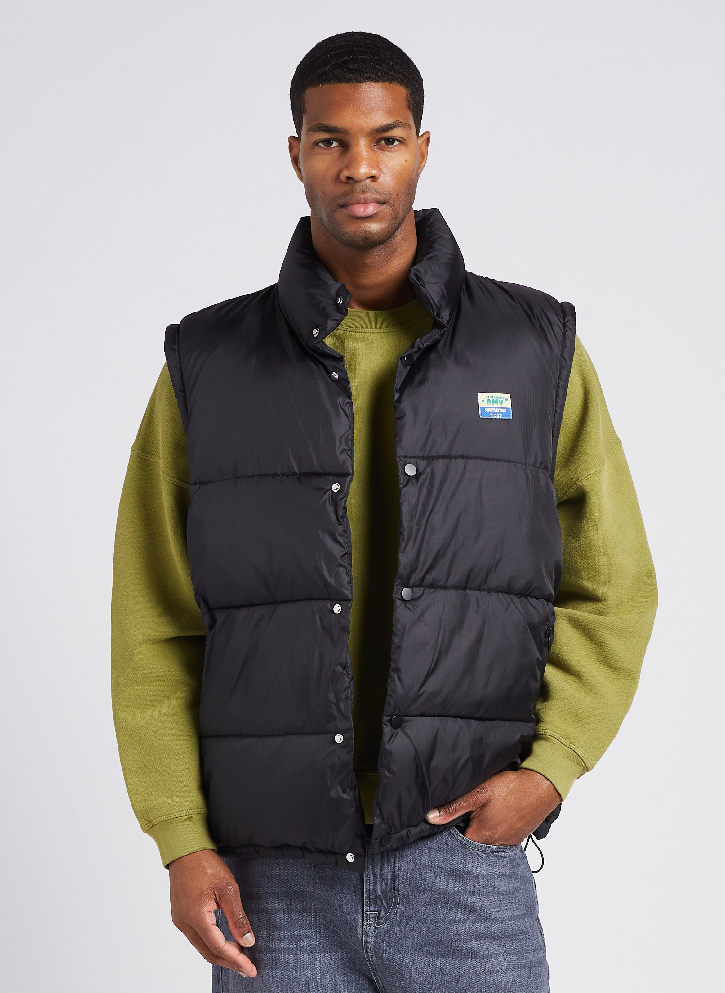 Padded Gilet Noir American Vintage Men Place des Tendances