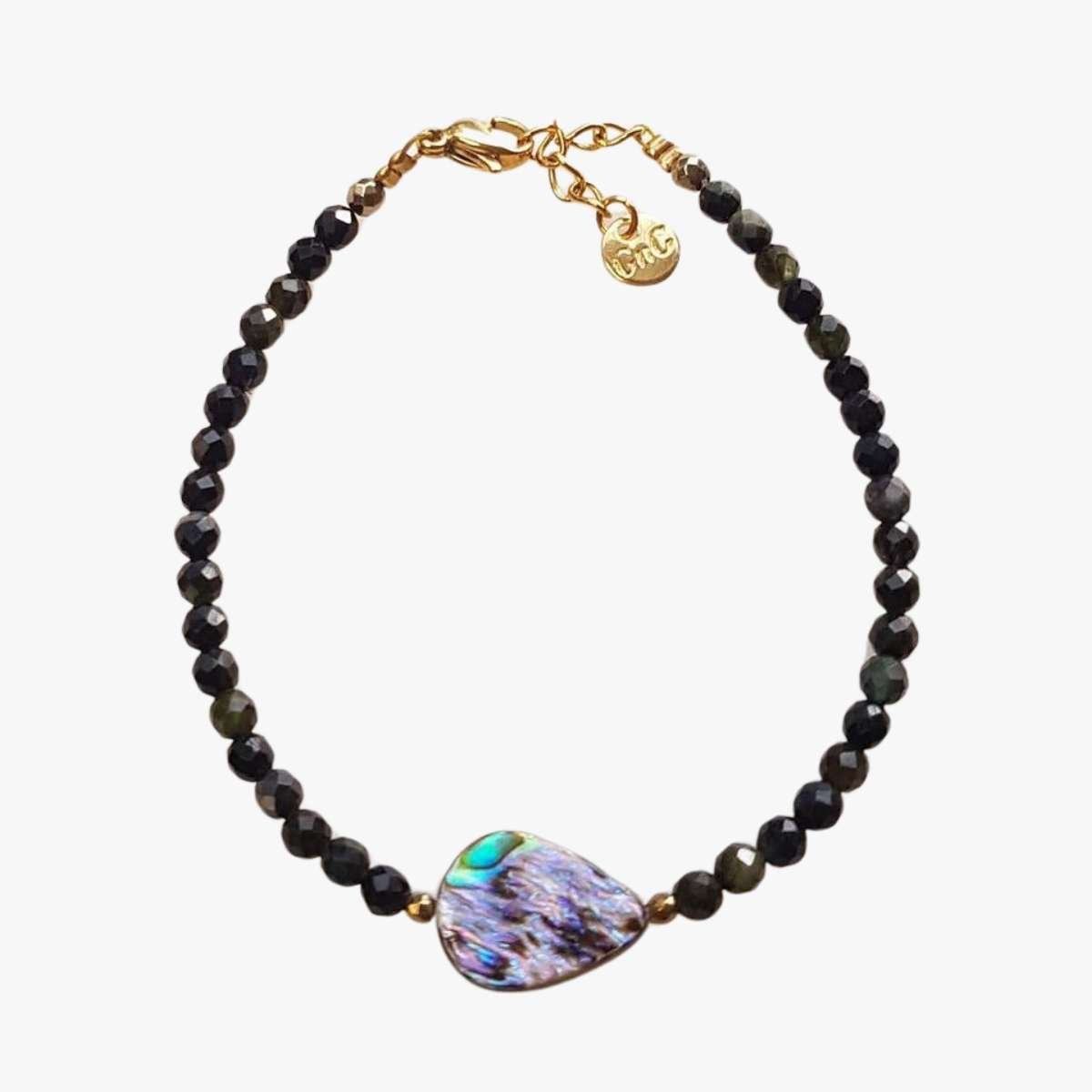 Abalone mother-of-pearl and tourmaline bracelet GINANDGER Green