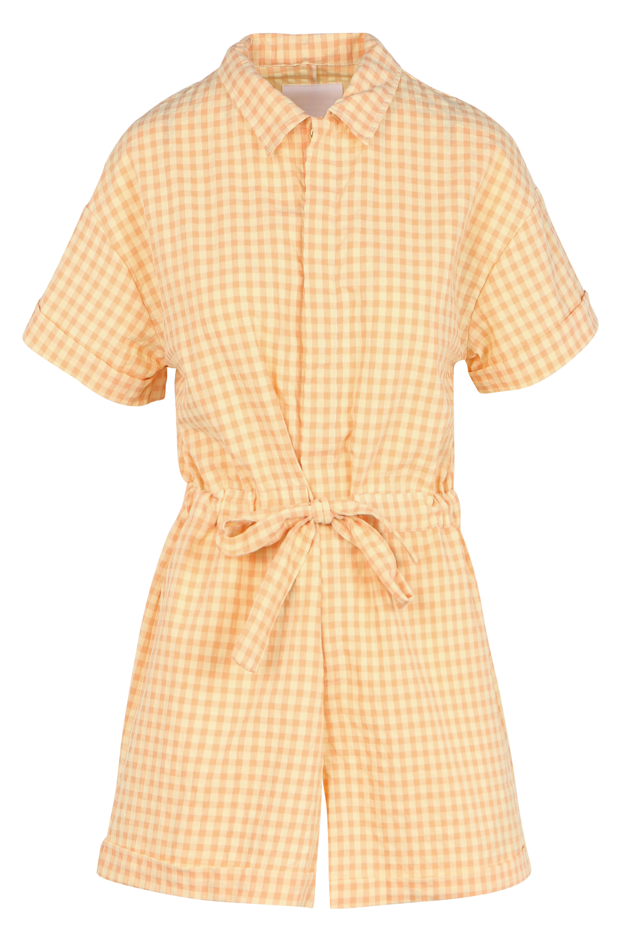 Short printed jumpsuit in blended organic cotton RITA ROW Orange