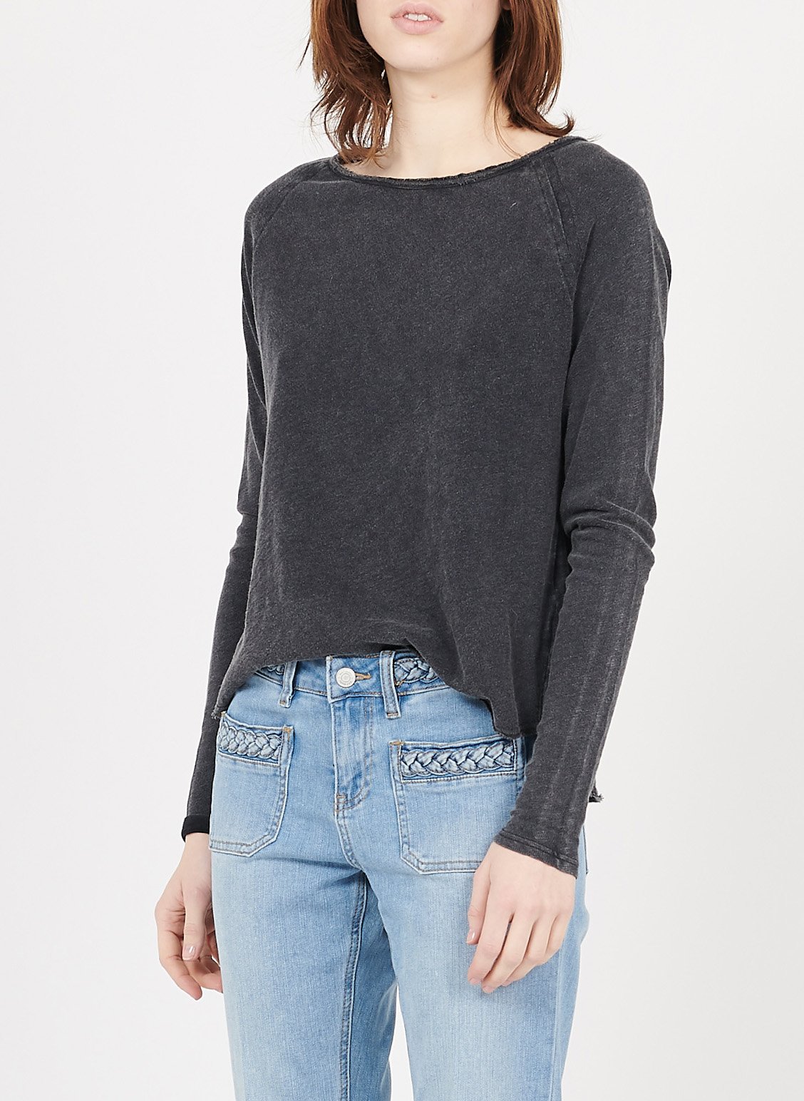 Tee-shirt droit col rond en coton AMERICAN VINTAGE