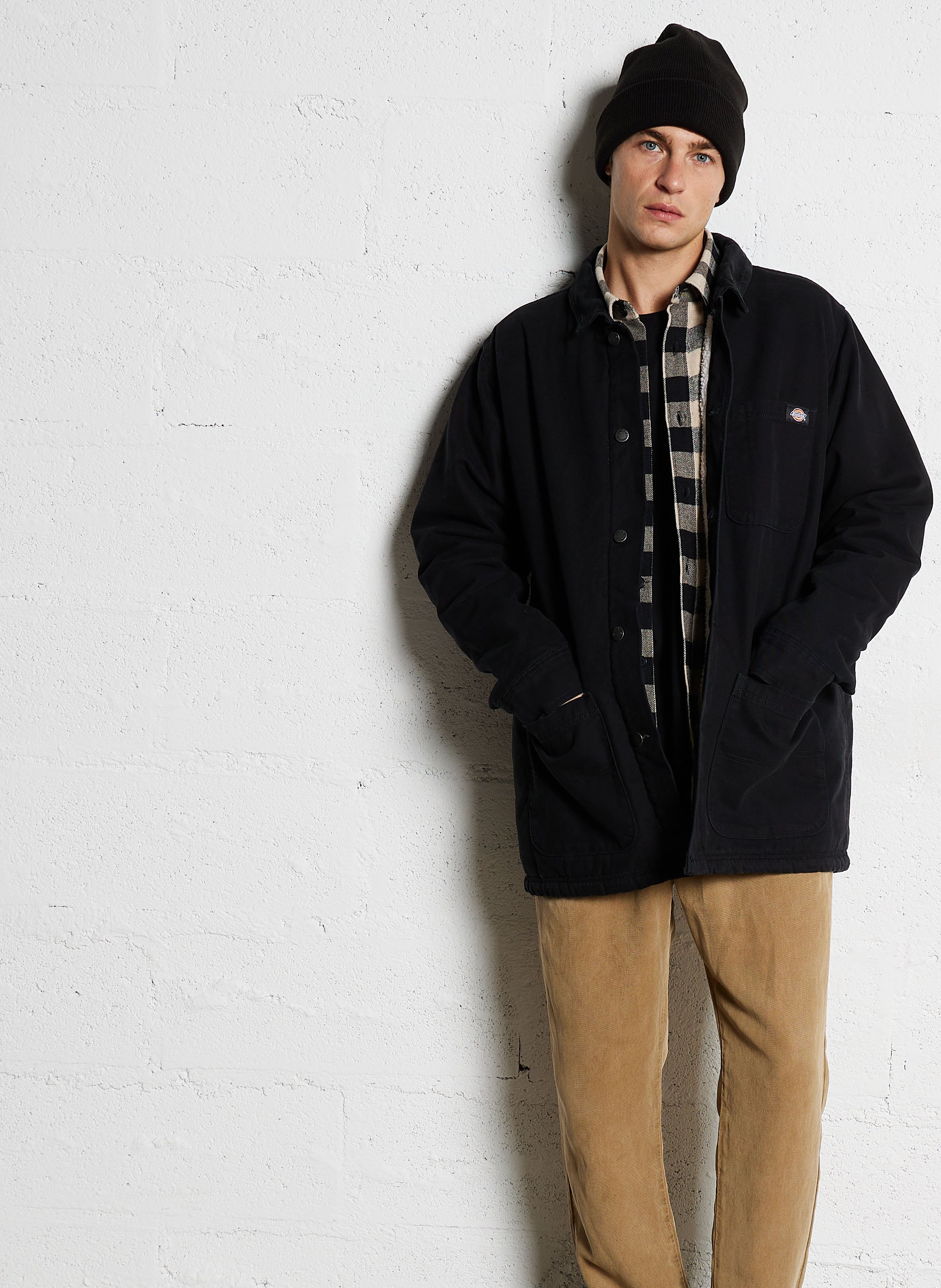 Cotton jacket with classic collar DICKIES Black