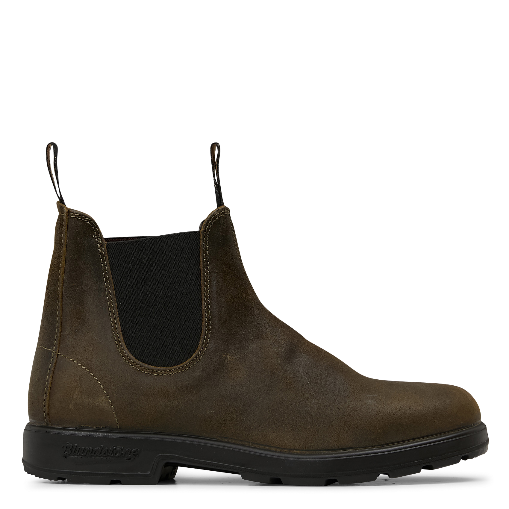 Mixed leather ankle boots BLUNDSTONE Khaki