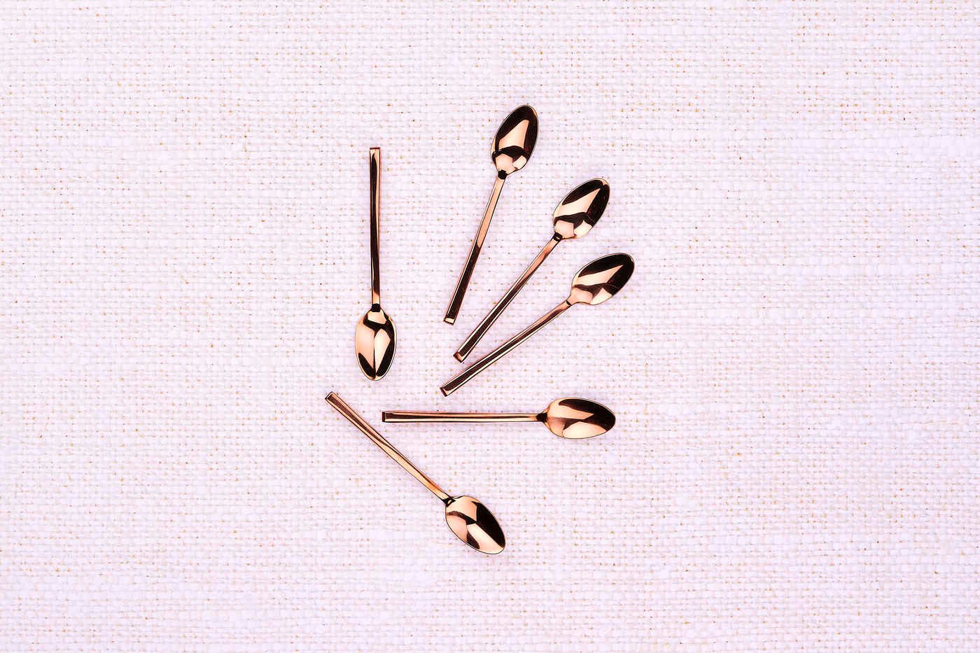 Set of 6 small spoons BJORN Red