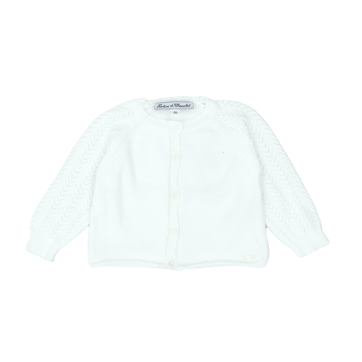 White baby cardigan - 6 months TARTINE ET CHOCOLAT - seconde-main White
