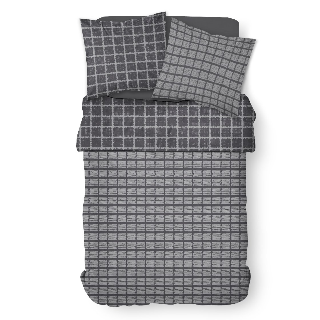 Printed cotton bedding set TODAY LINGE DE MAISON Grey