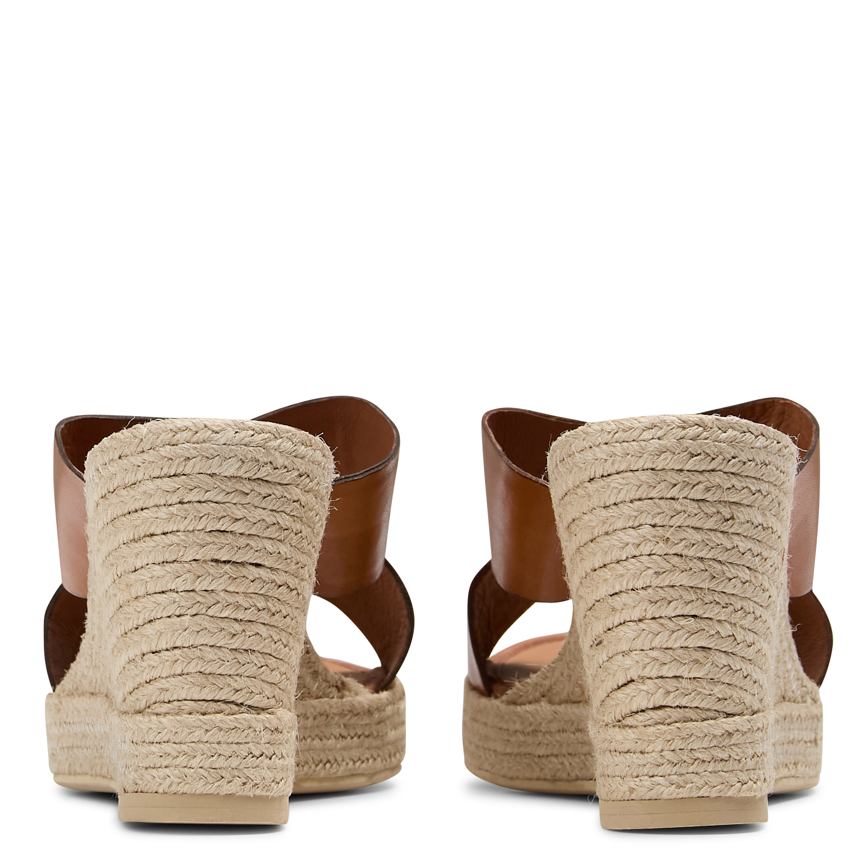 Mules compensées en cuir MON SOULIER Beige