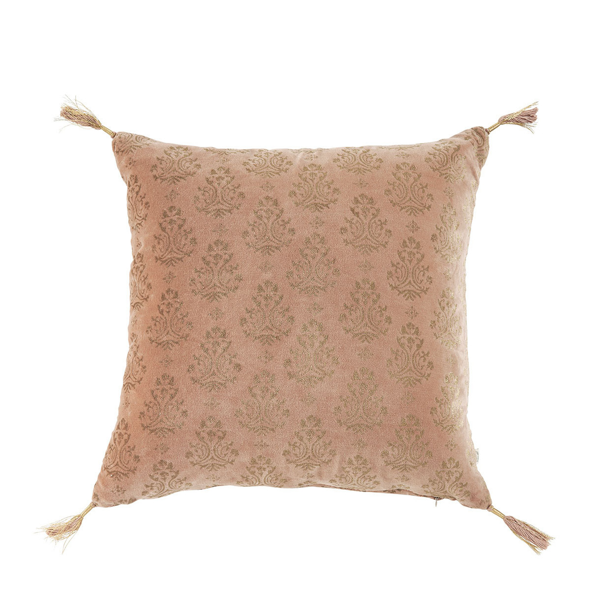 Housse de coussin velours BLANC D'IVOIRE Rose