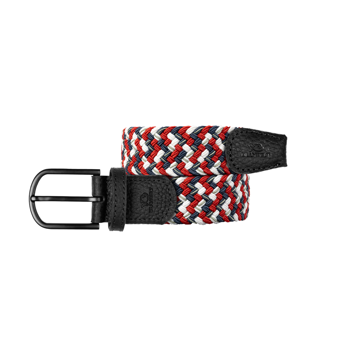 Multicolored braided elastic belt BILLYBELT Red