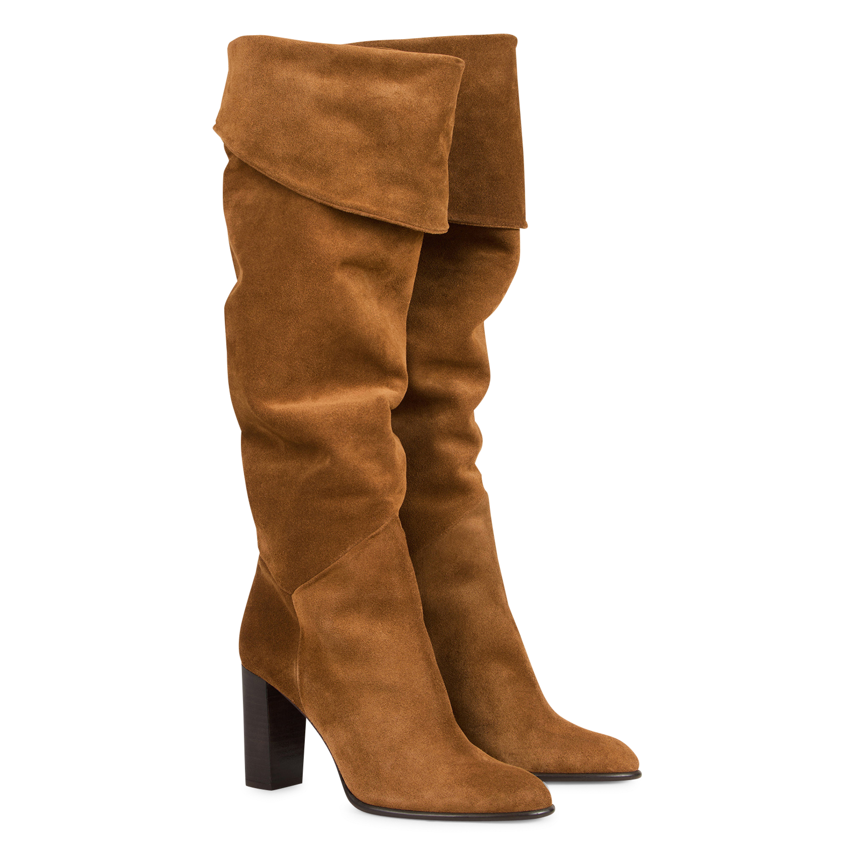 Bottes en cuirvelours BA&SH Marron