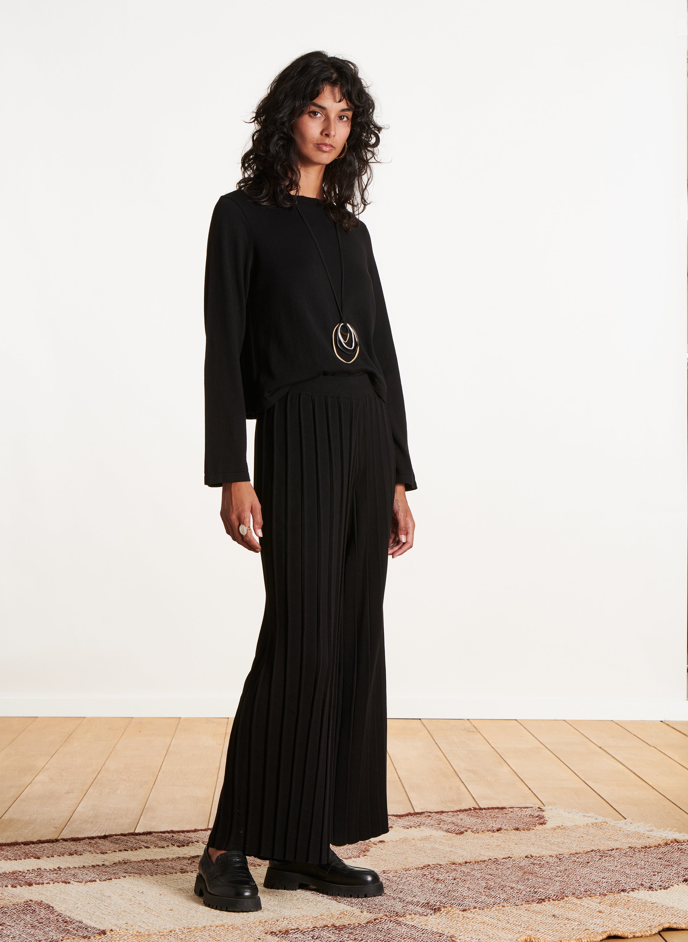 Oversize Pullover aus Baumwollmischung LA FEE MARABOUTEE Schwarz