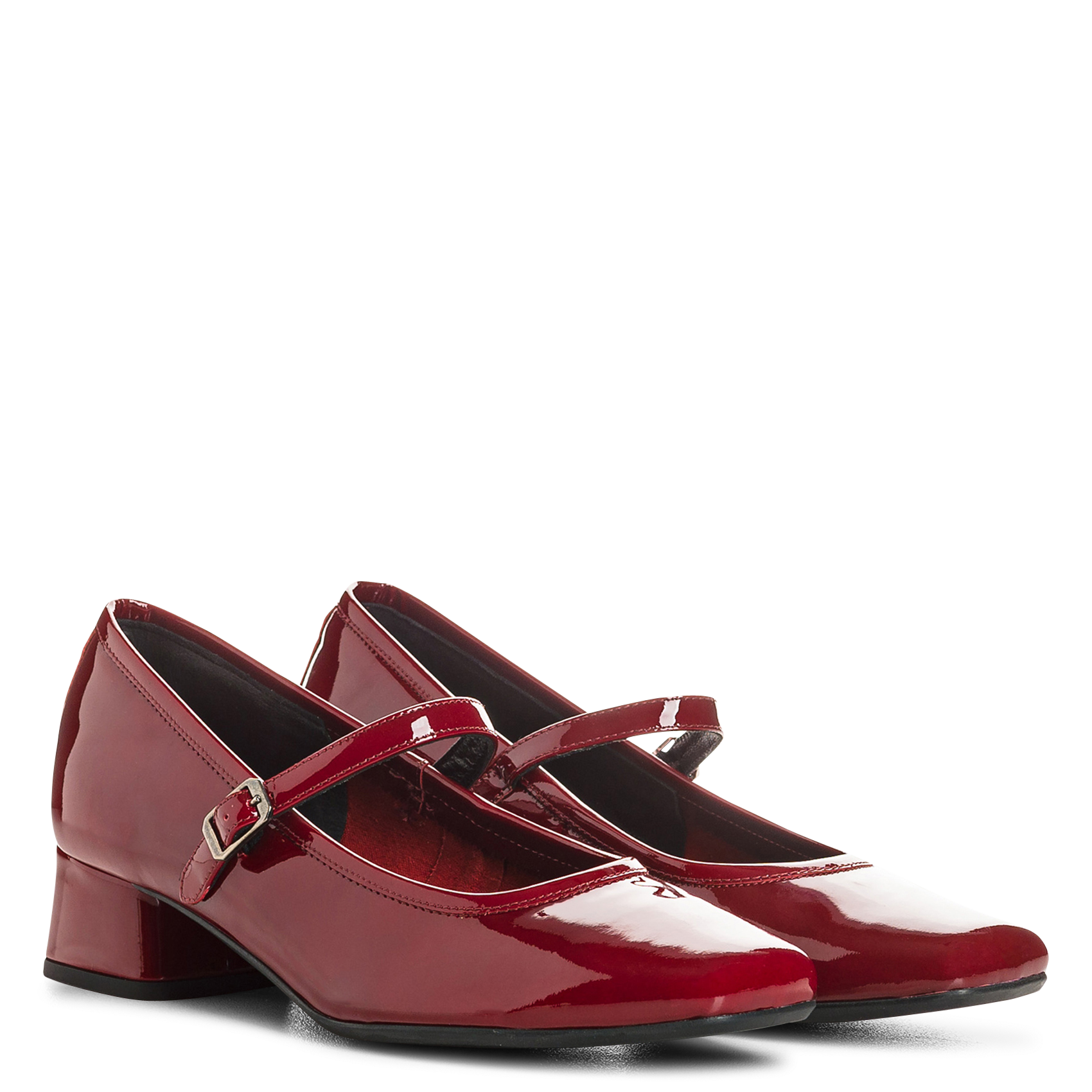 Mary Jane-schoenen van lakleer met hak REQINS Rood