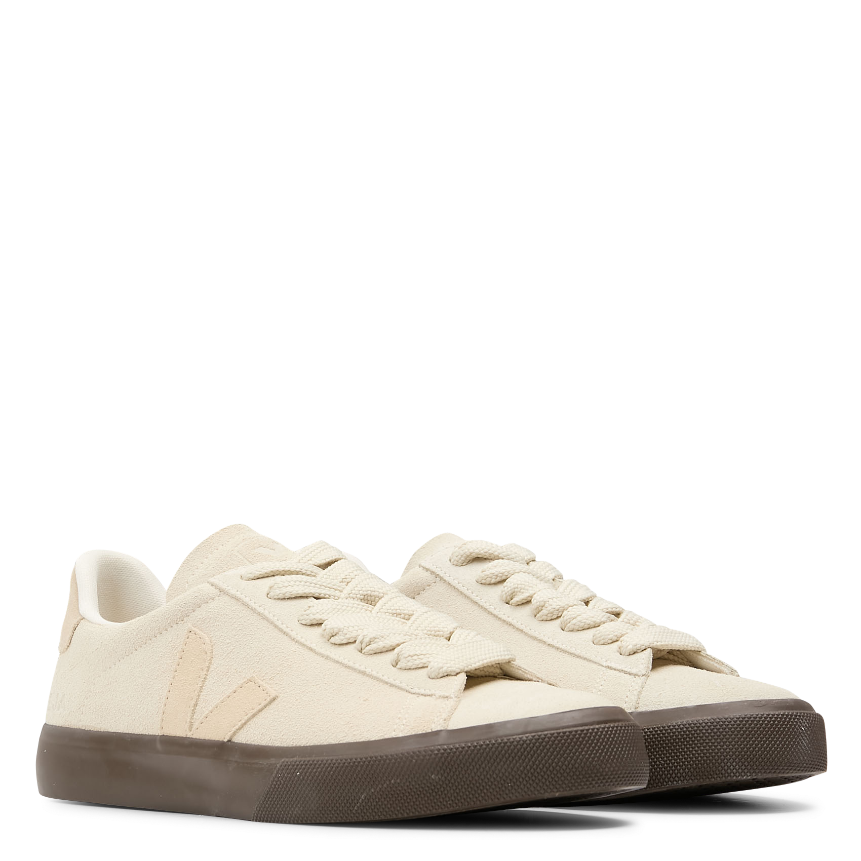 Baskets basses en cuir Beige