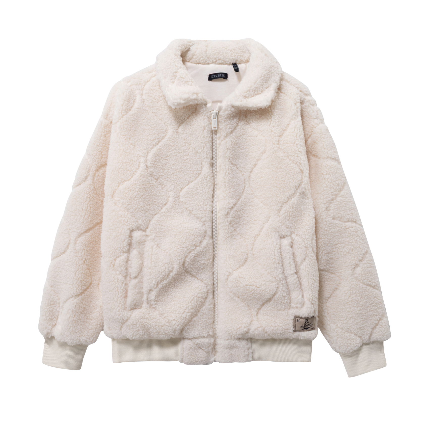 Manteau col classique en sherpa IKKS JUNIOR Blanc