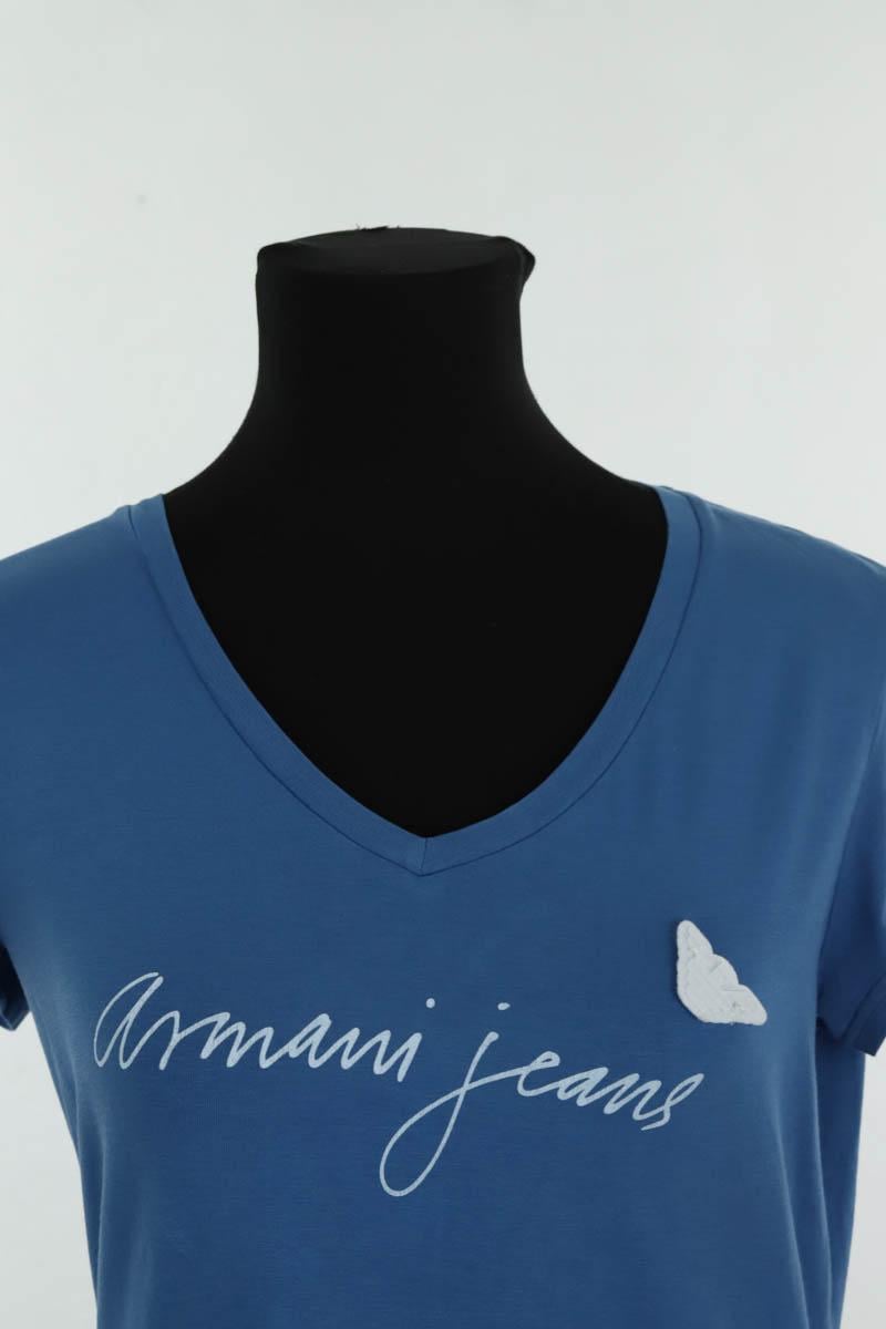 Cotton T-shirt ARMANI - SECONDE MAIN Blue