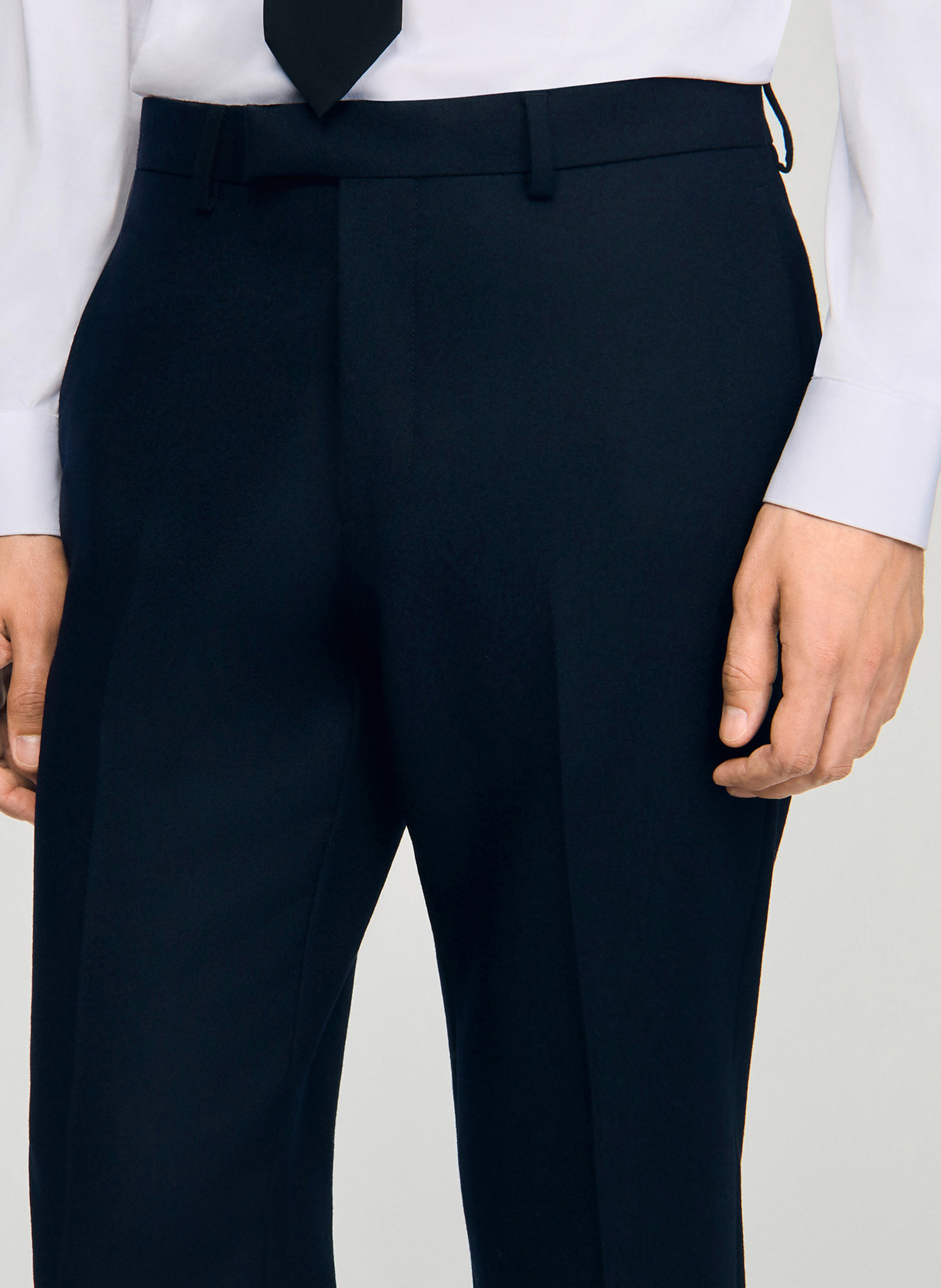 Bundfaltenhose aus Wolle SANDRO Blau