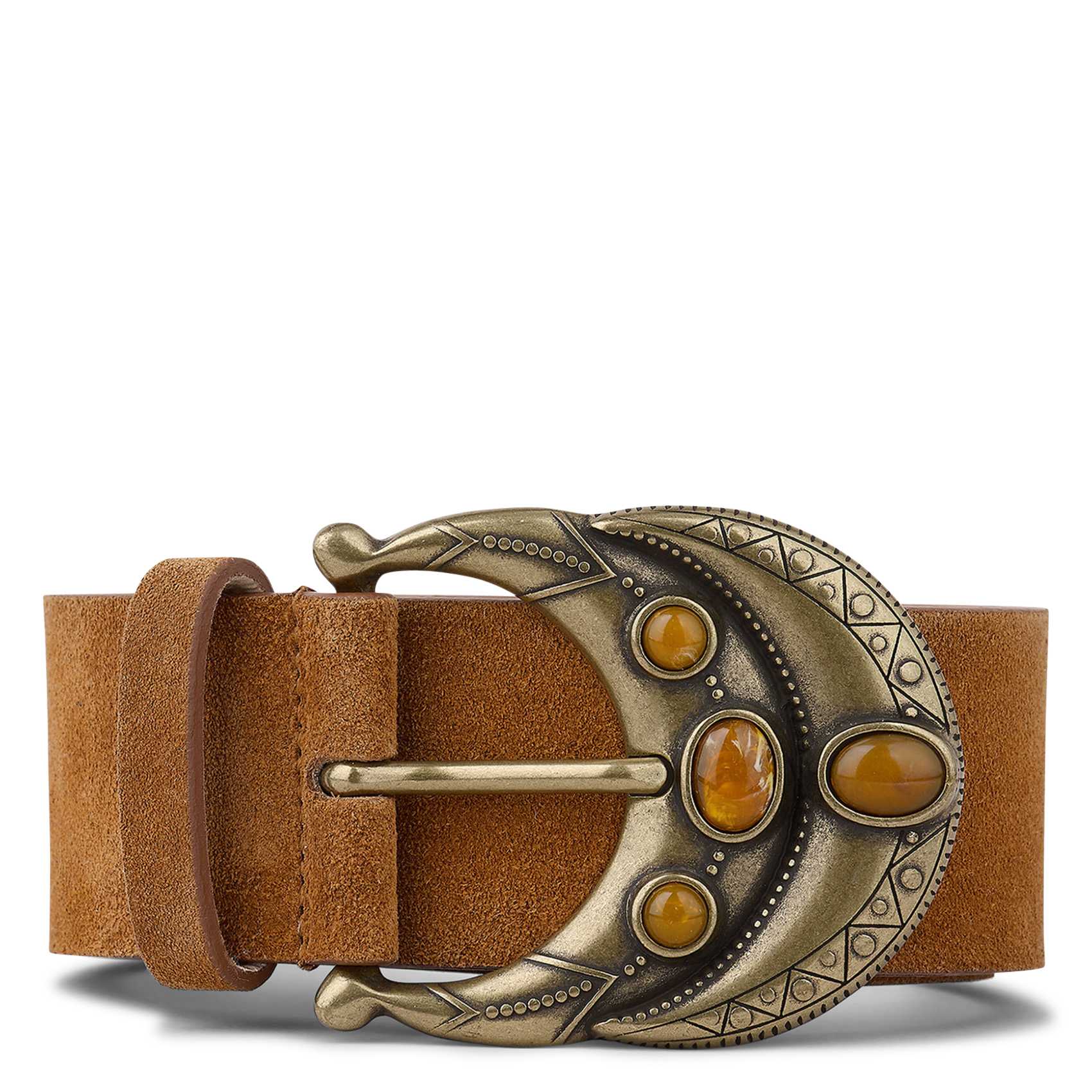 - Gespsluiting. - Breedte: 3 cm.  BA&SH Bruin